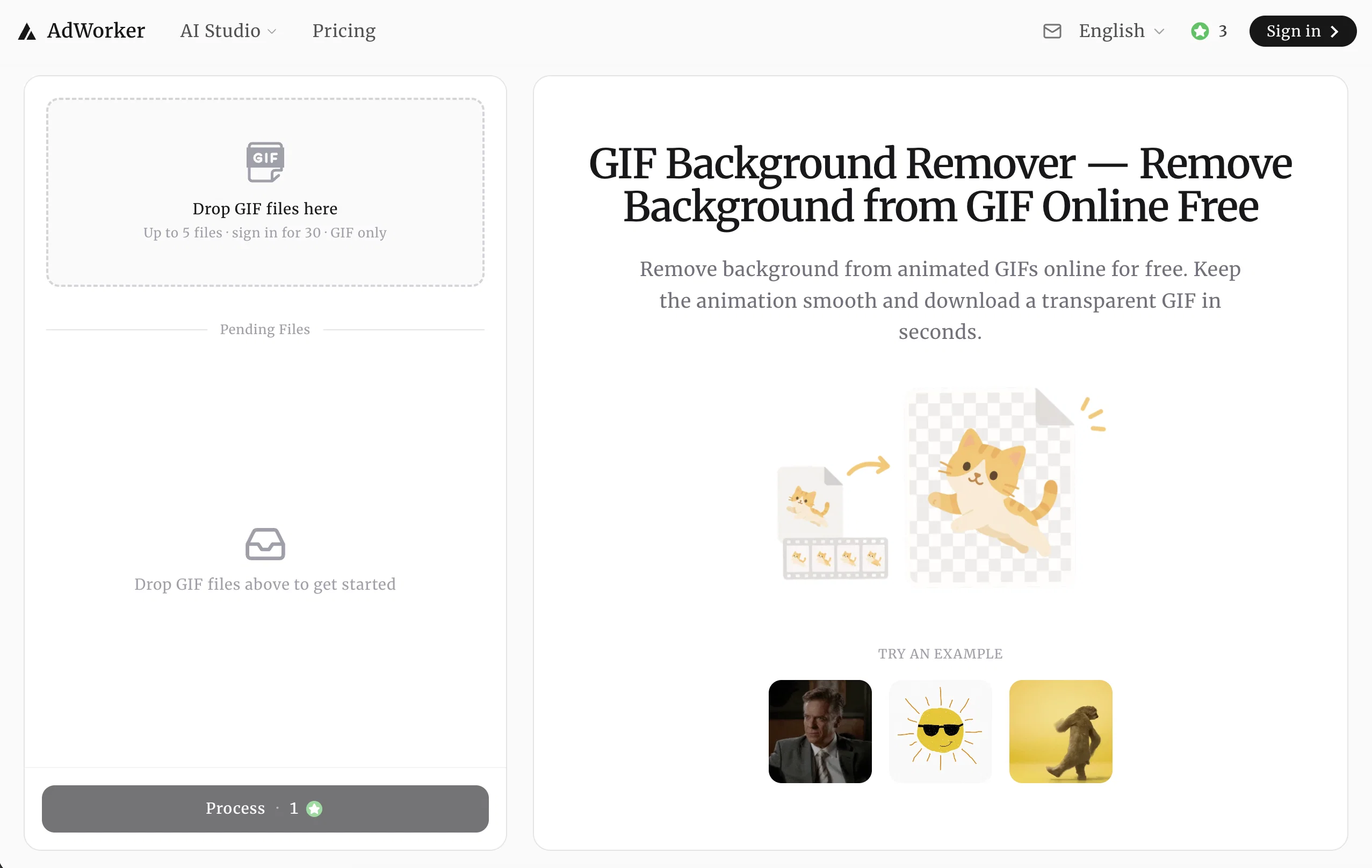 AdWorker | GIF Background Remover website