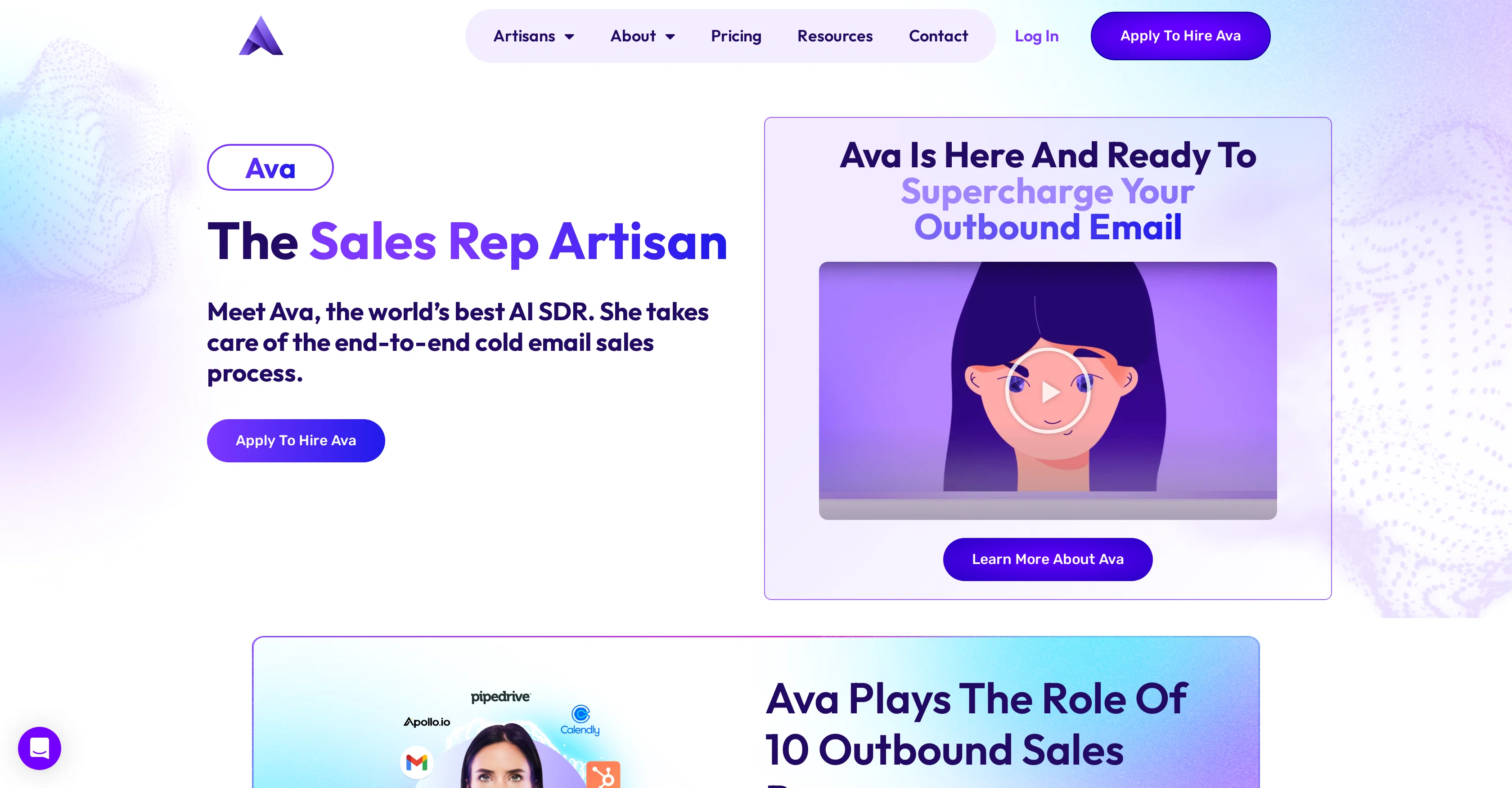 Ava by Artisan website