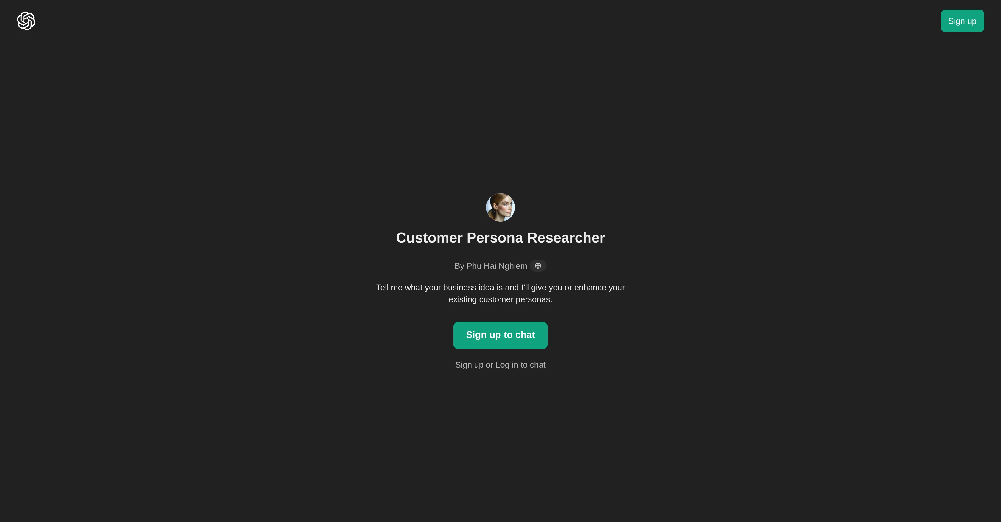 Customer Persona Researcher website
