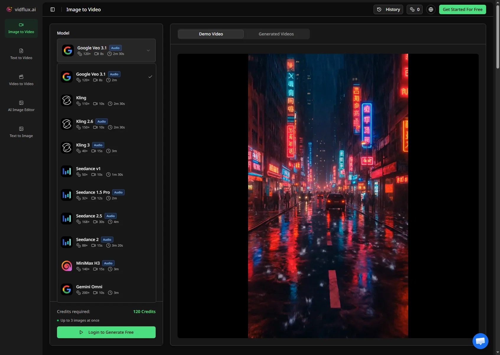 VidFlux - Image to Video AI website