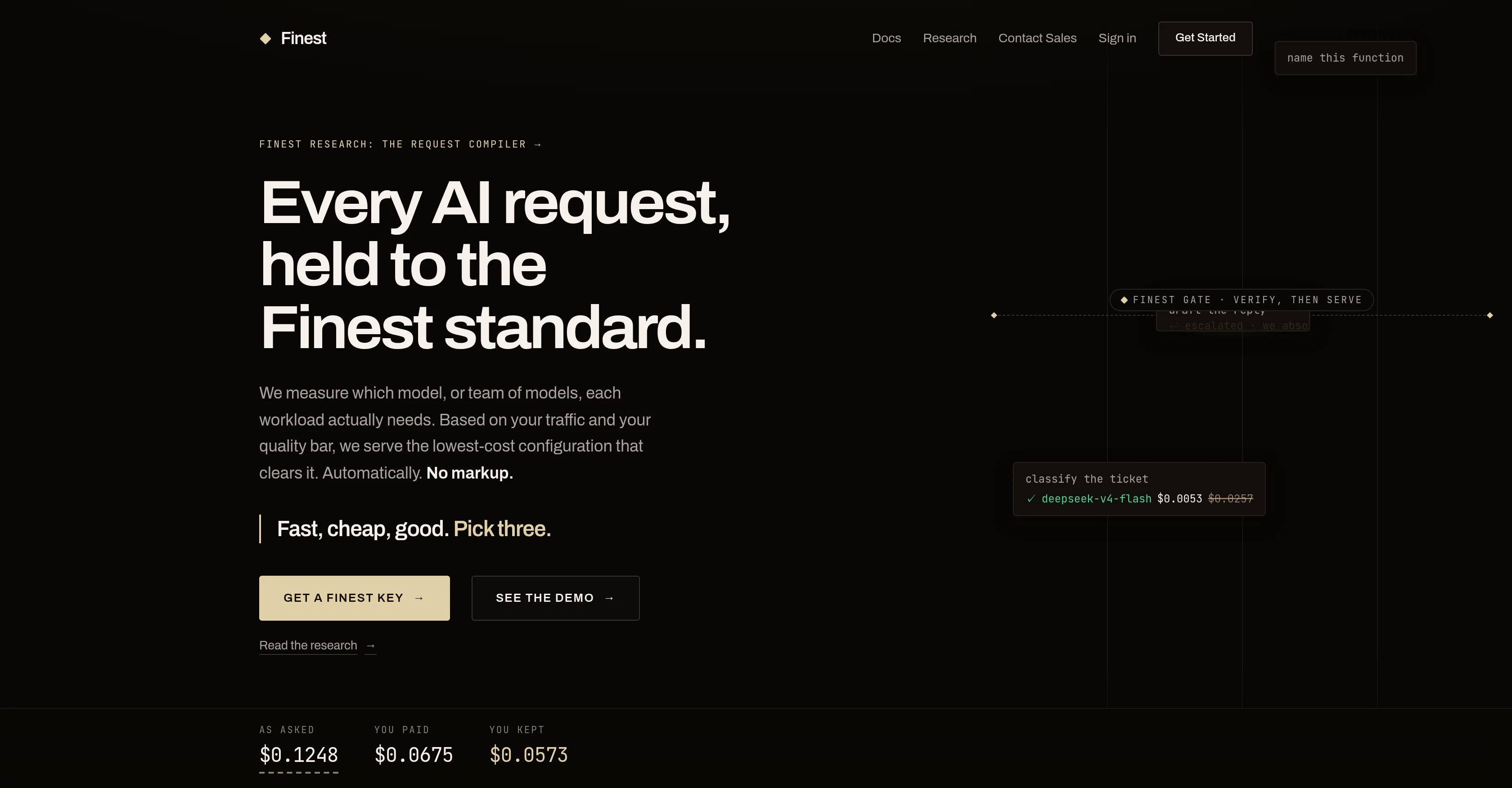 Finest: AI Routing That Cuts Costs, Not Quality website