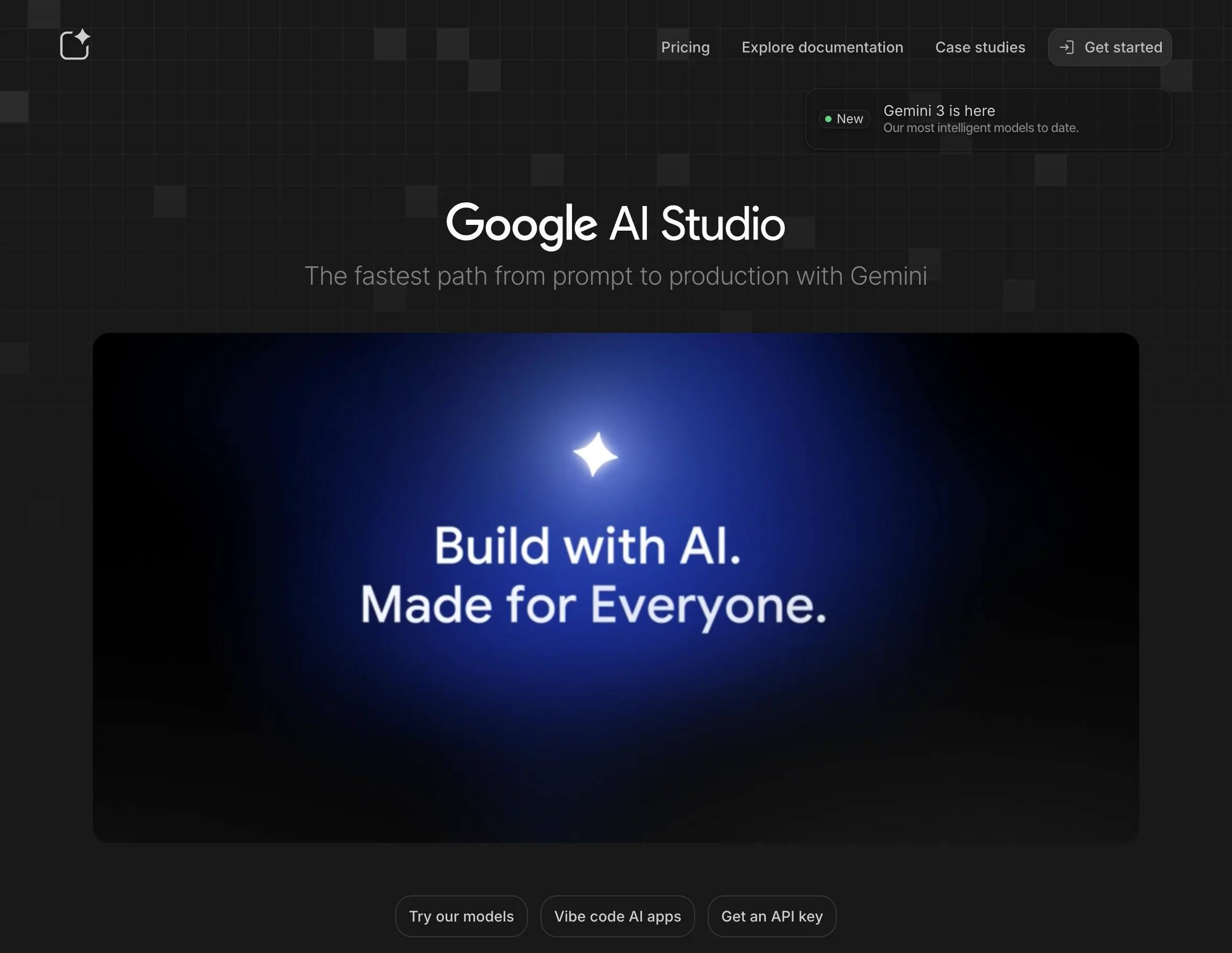 Google AI Studio website