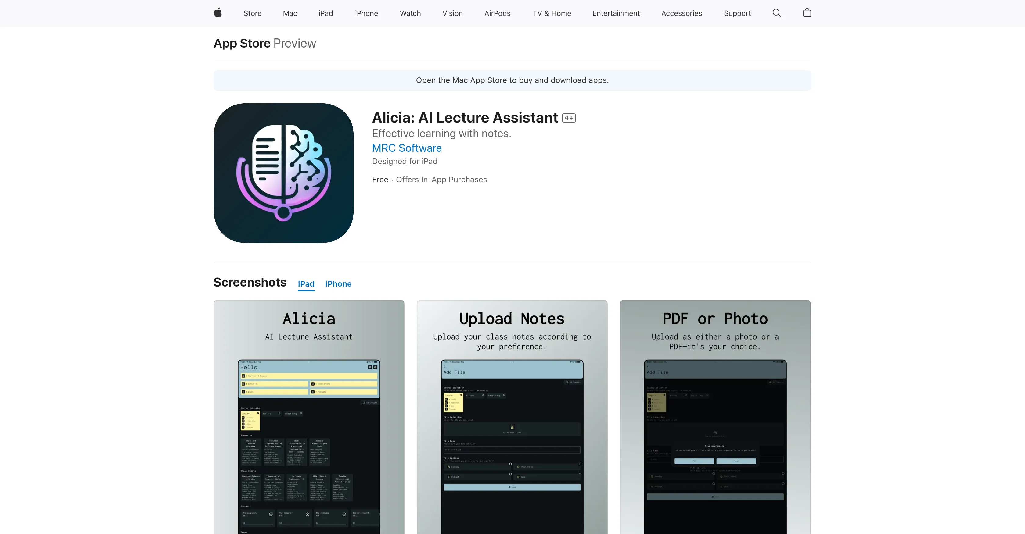 Alicia: AI Lecture Assistant website