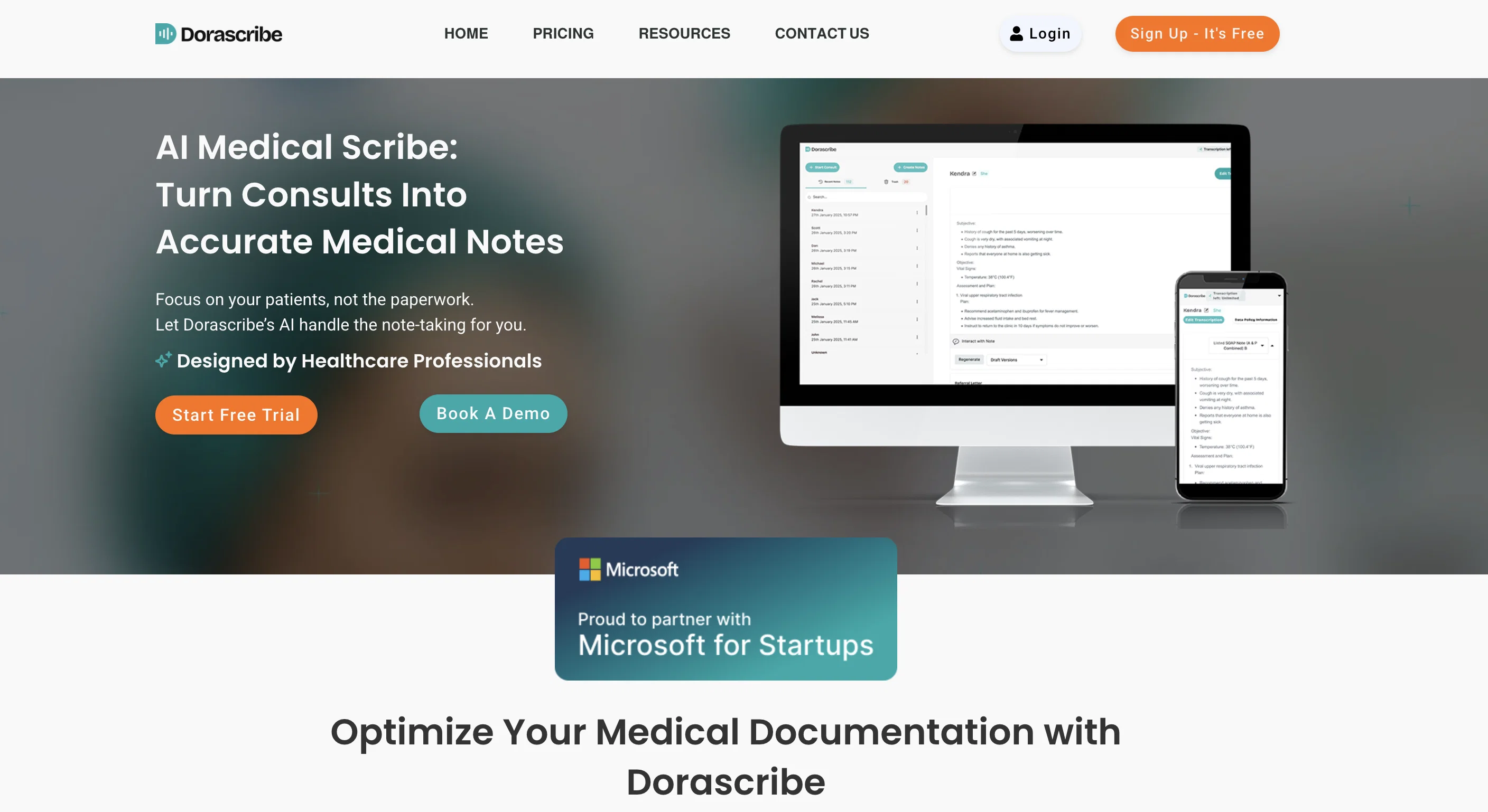 Dorascribe website
