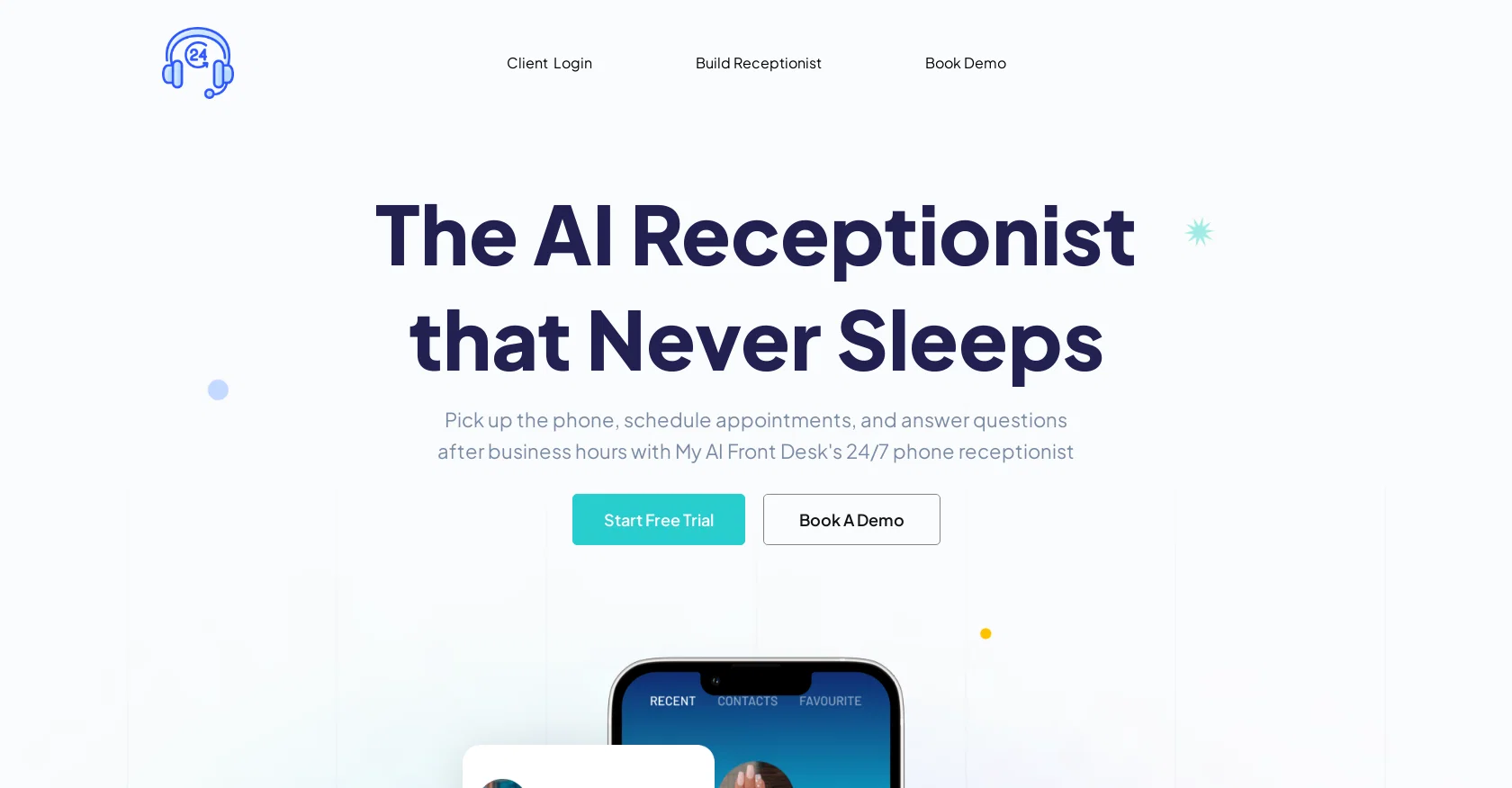 My AI Front Desk website