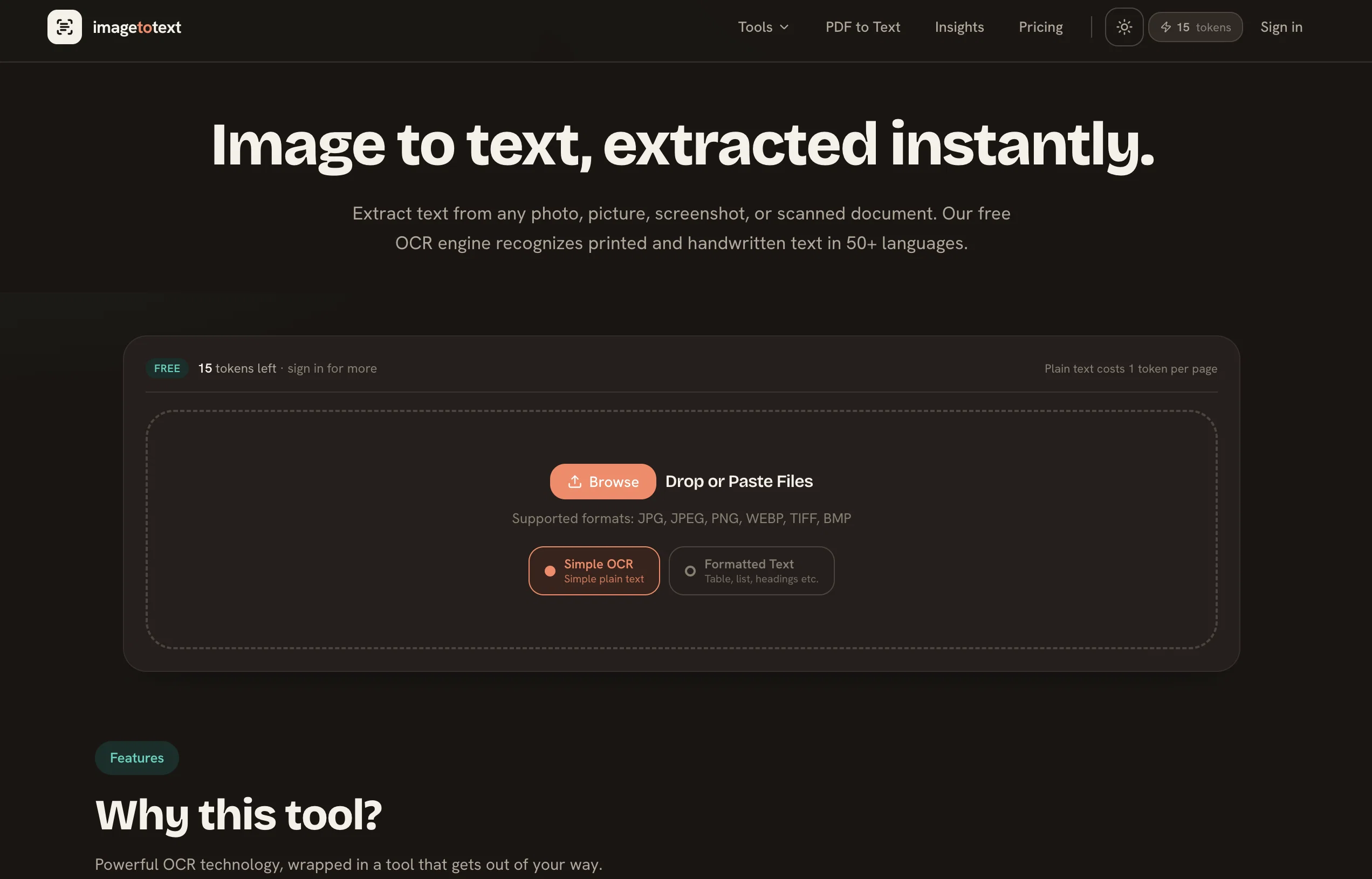 Image to Text Online website