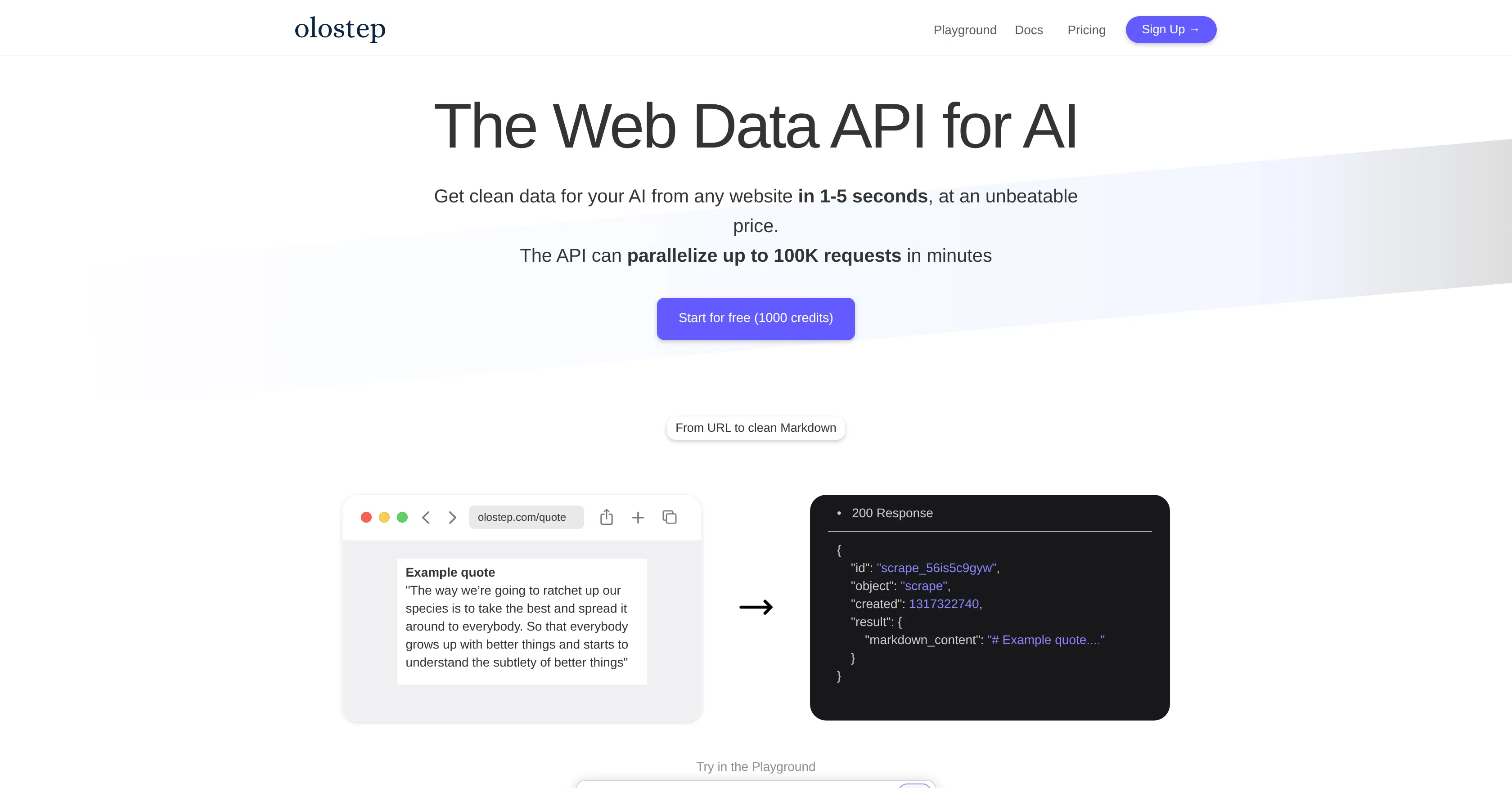 Olostep website