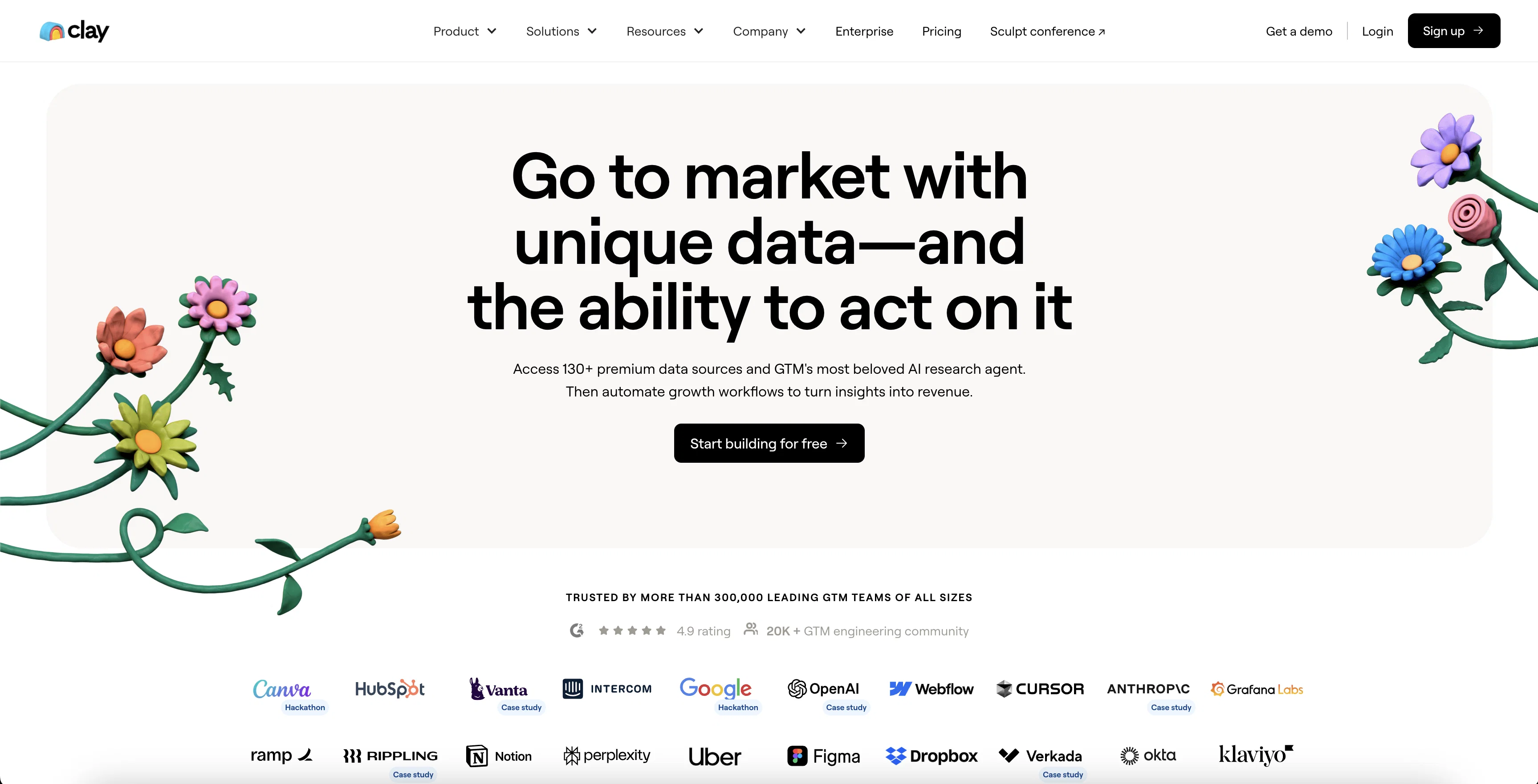 Clay website