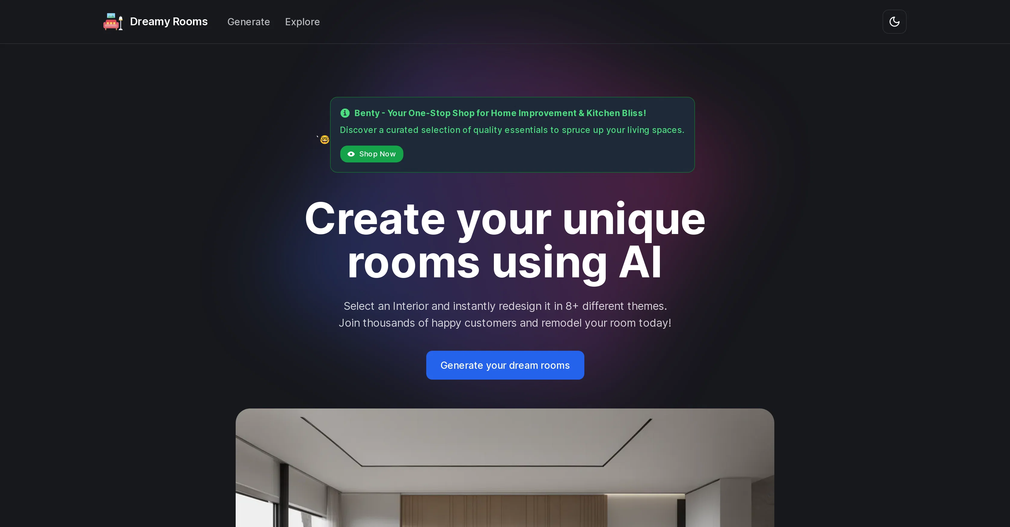 DreamyRooms website