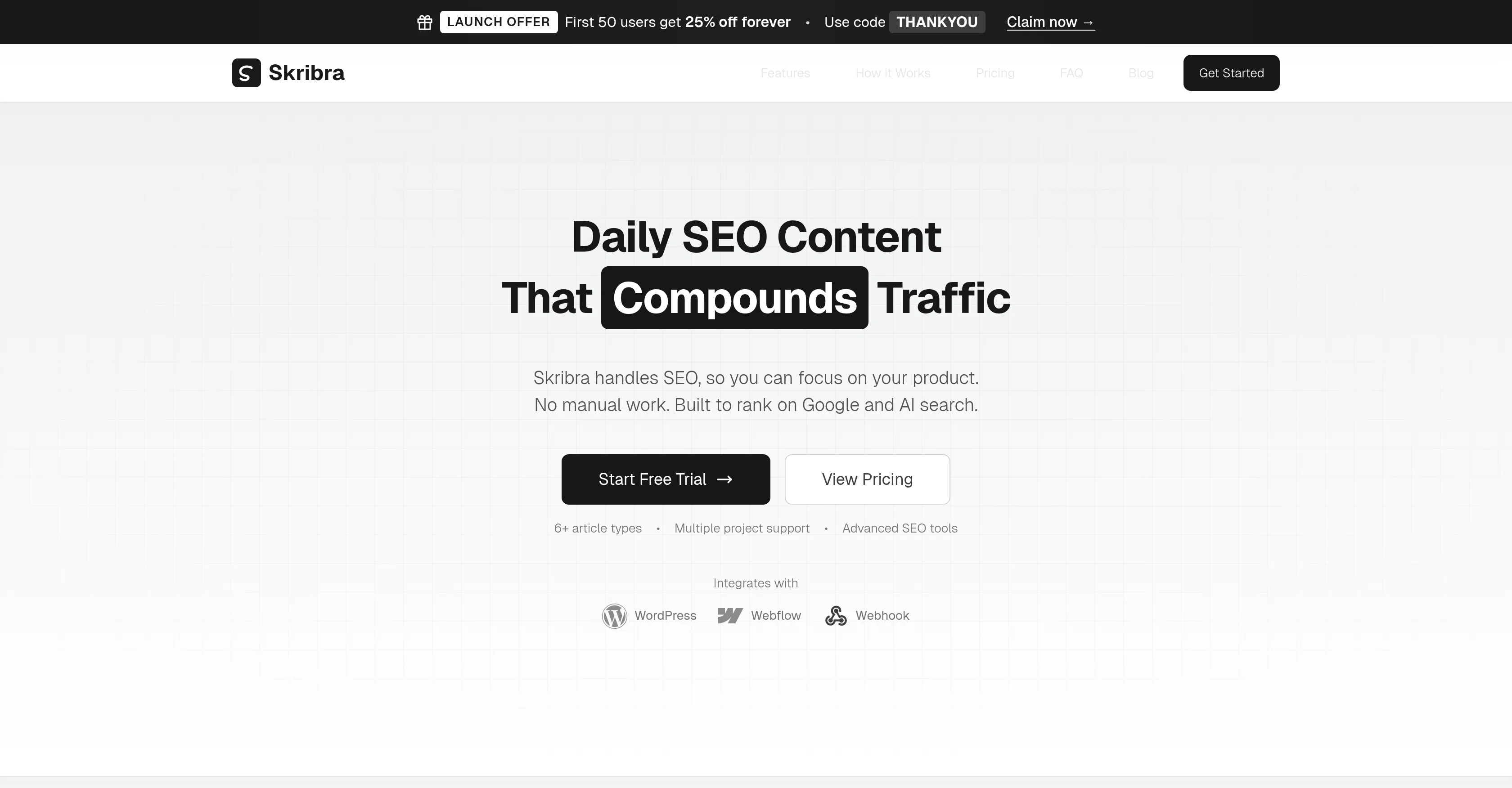 Skribra website