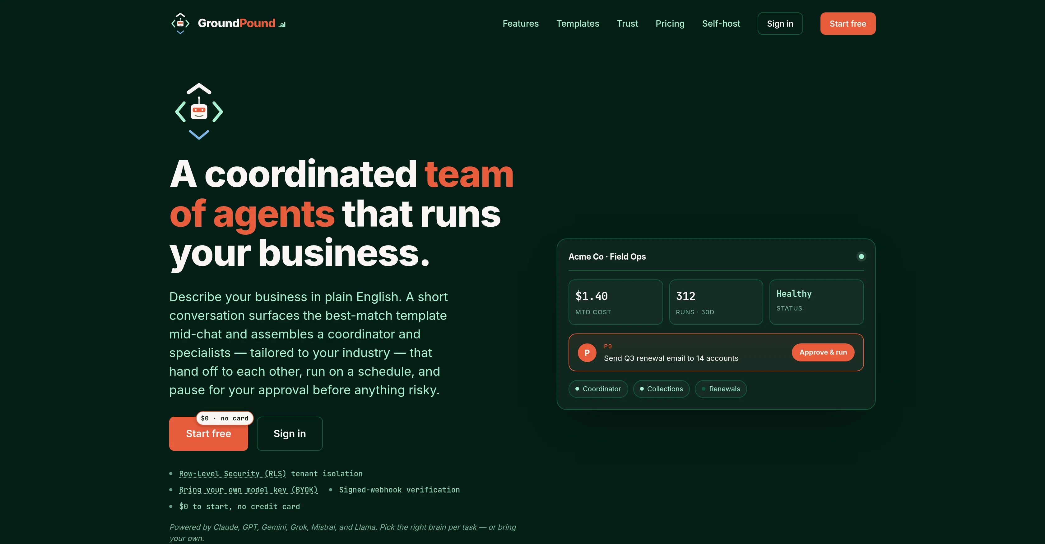 GroundPound AI website