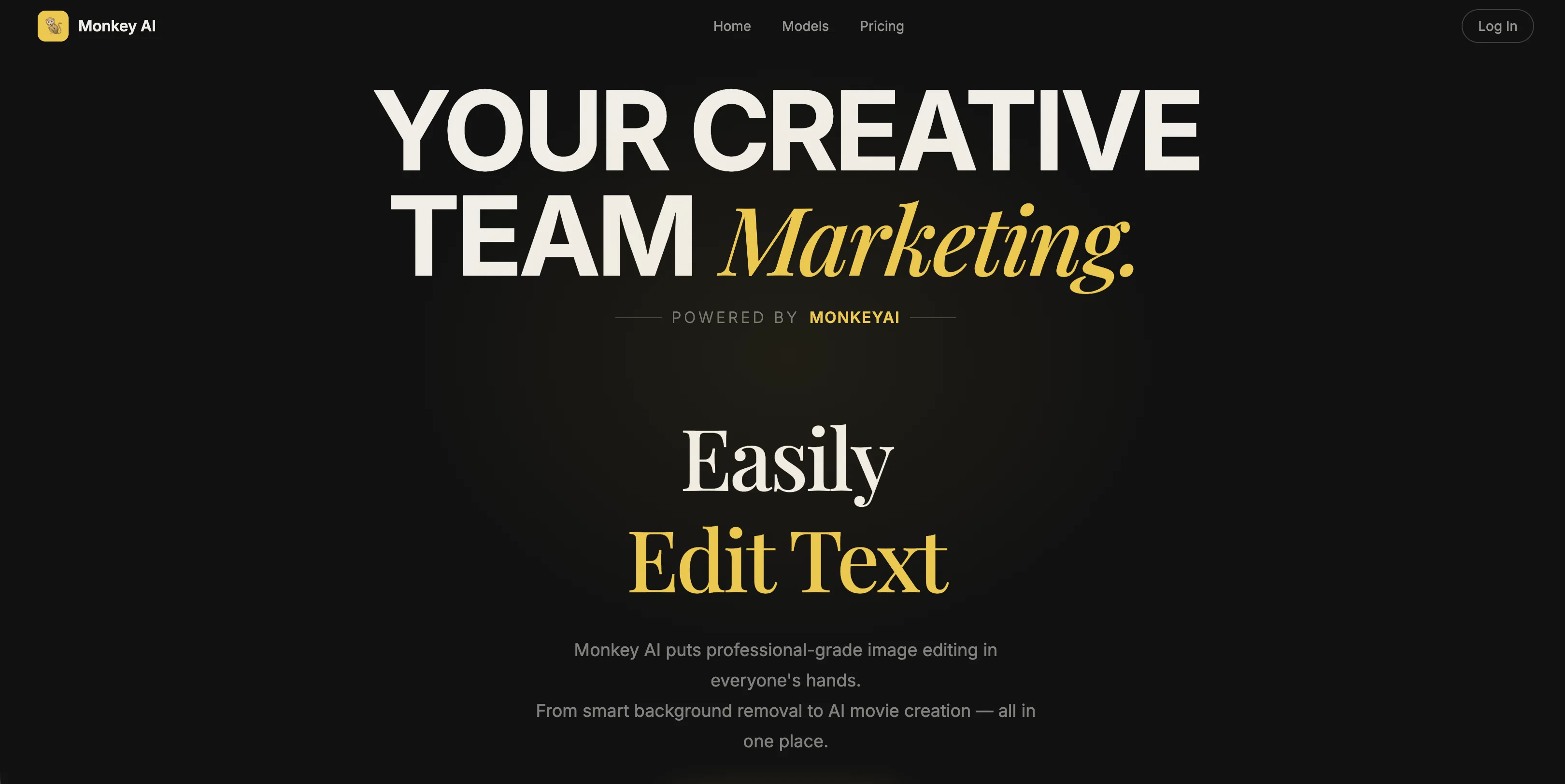 Monkey AI Image Generator website