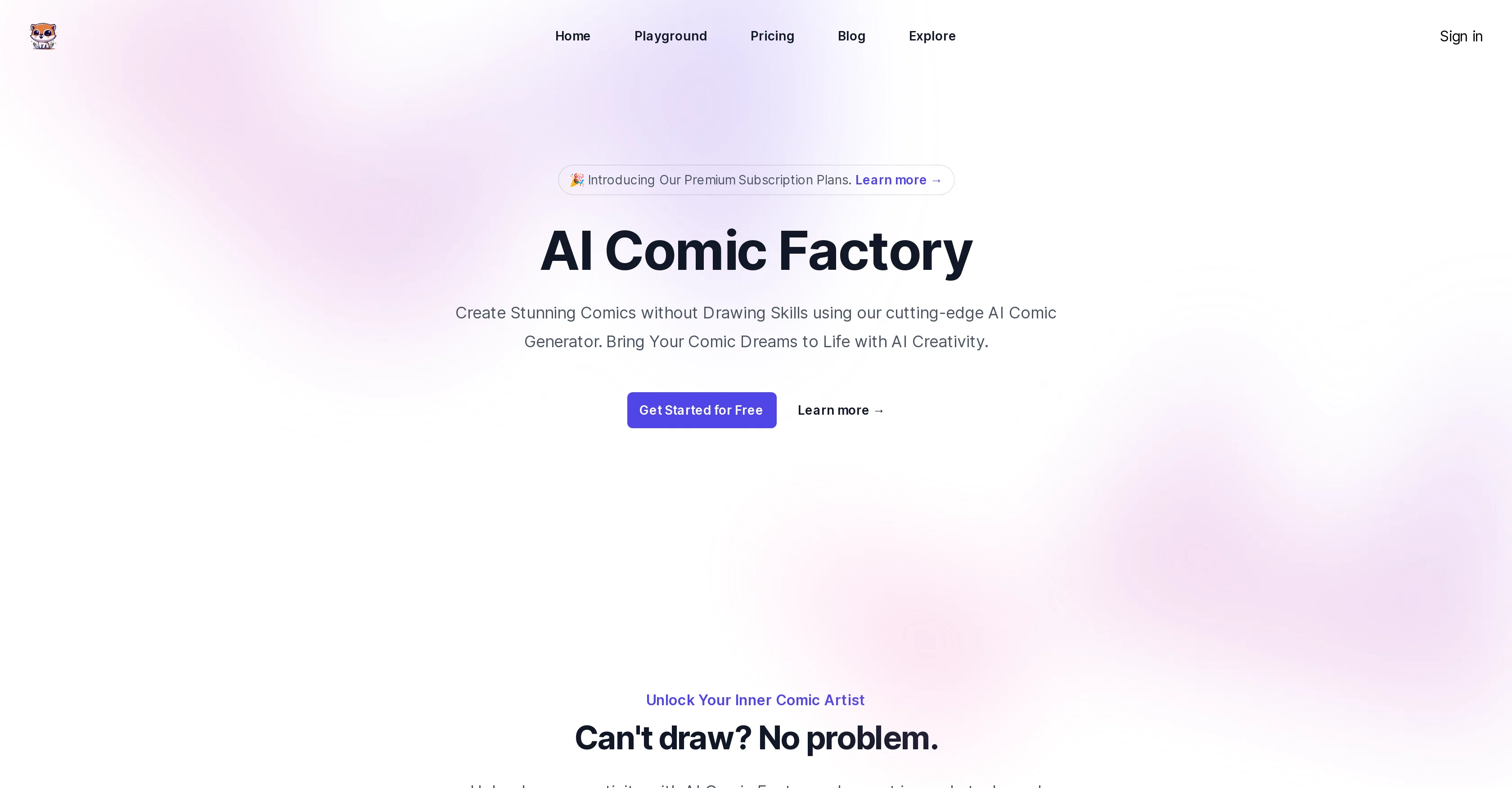 AI Comic Factory website