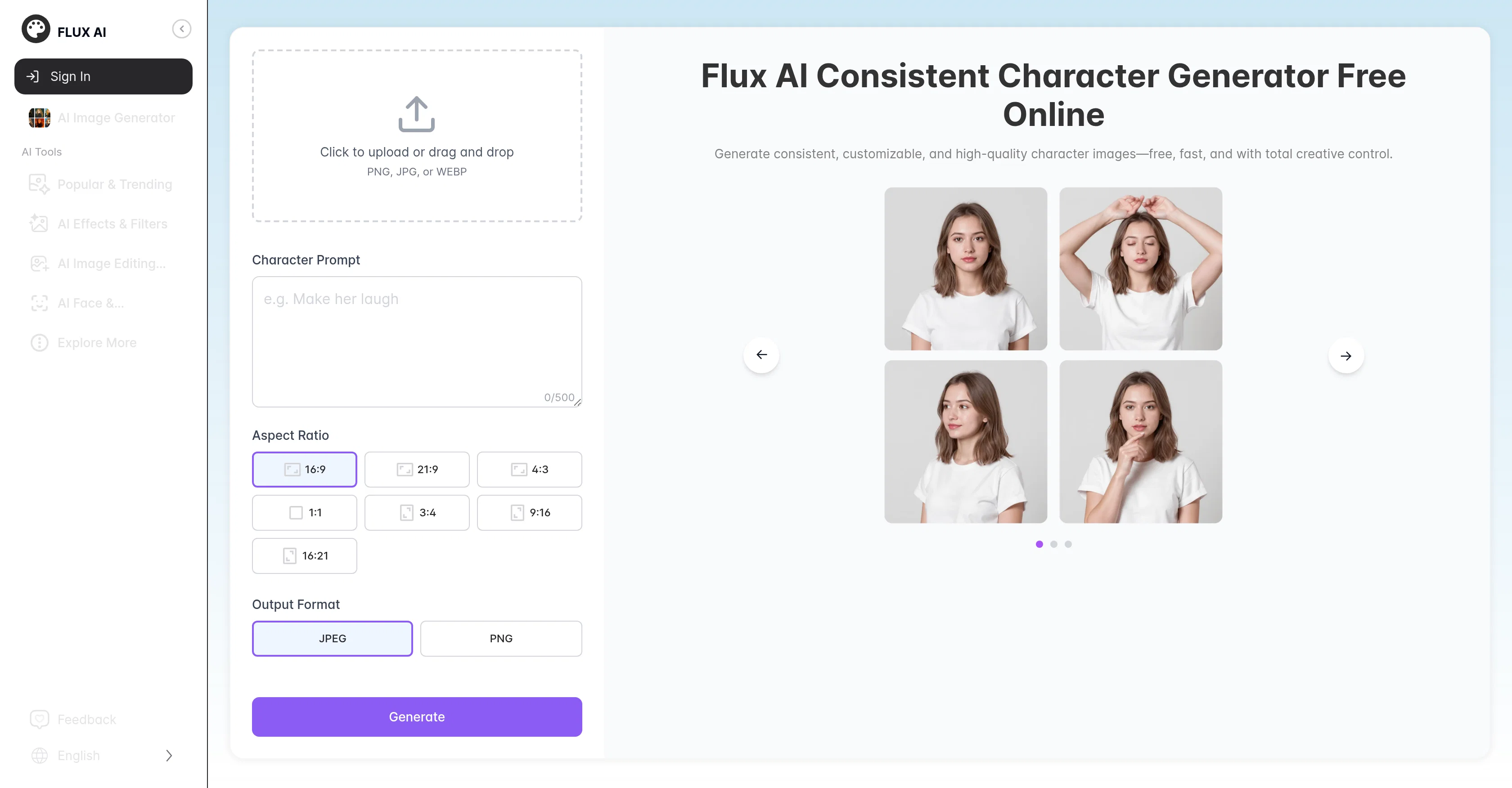 FluxAI website