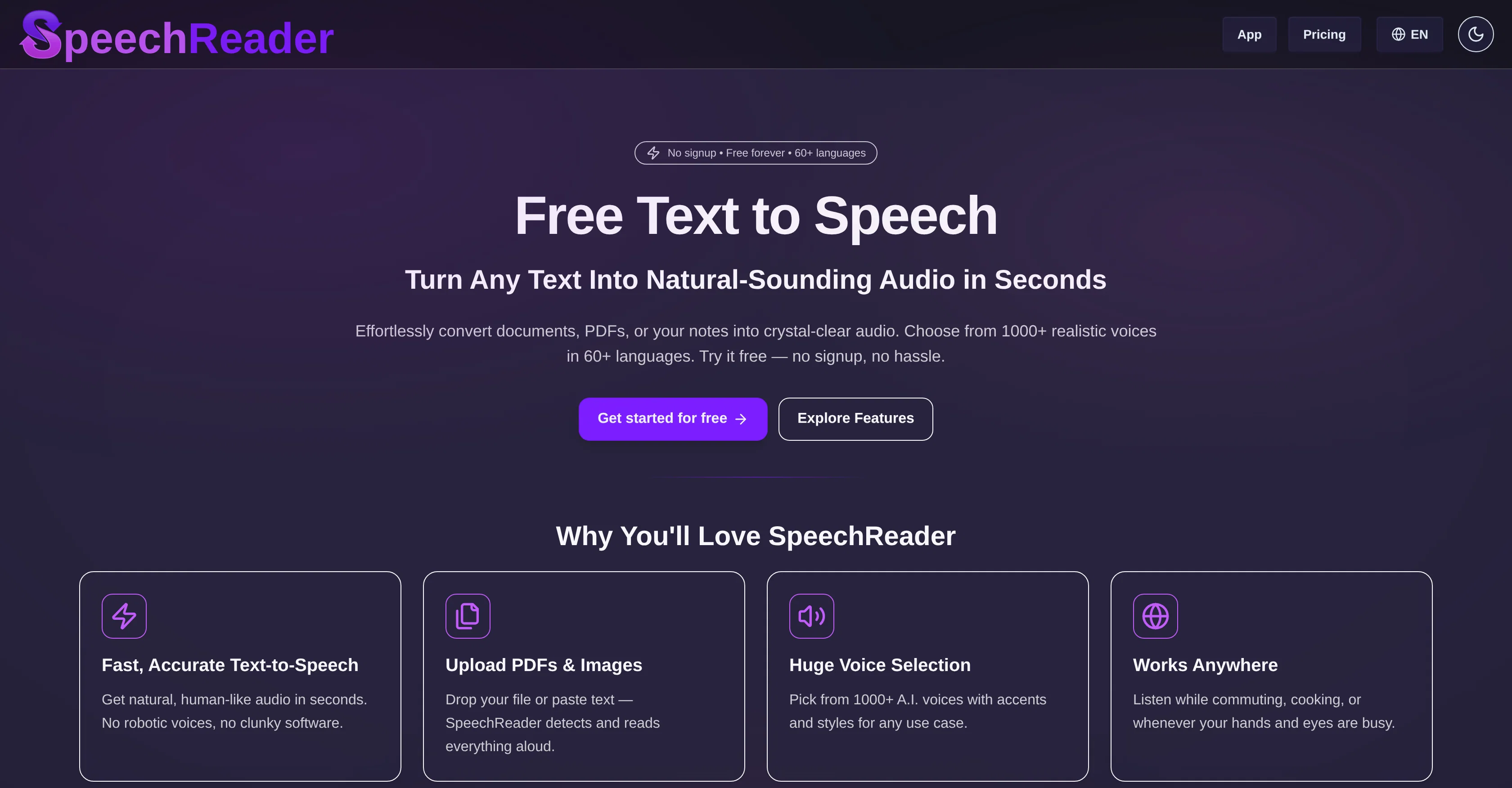 SpeechReader website