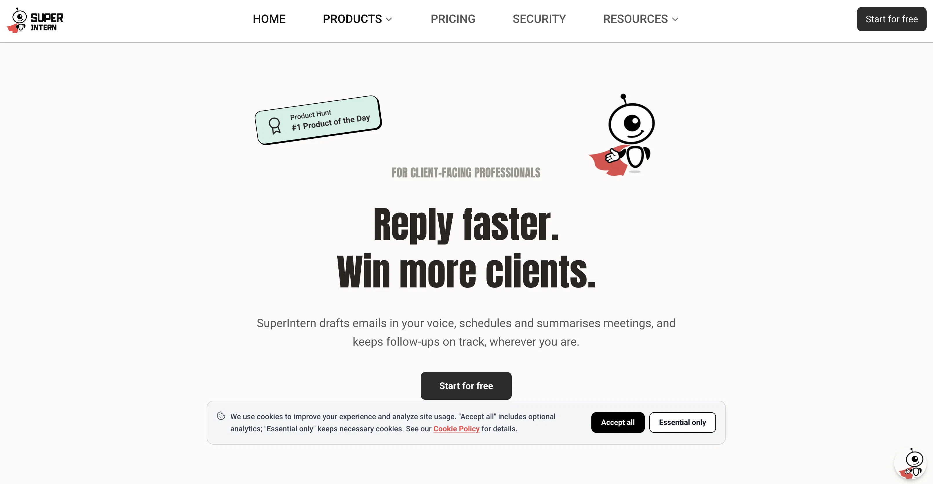 SuperIntern website