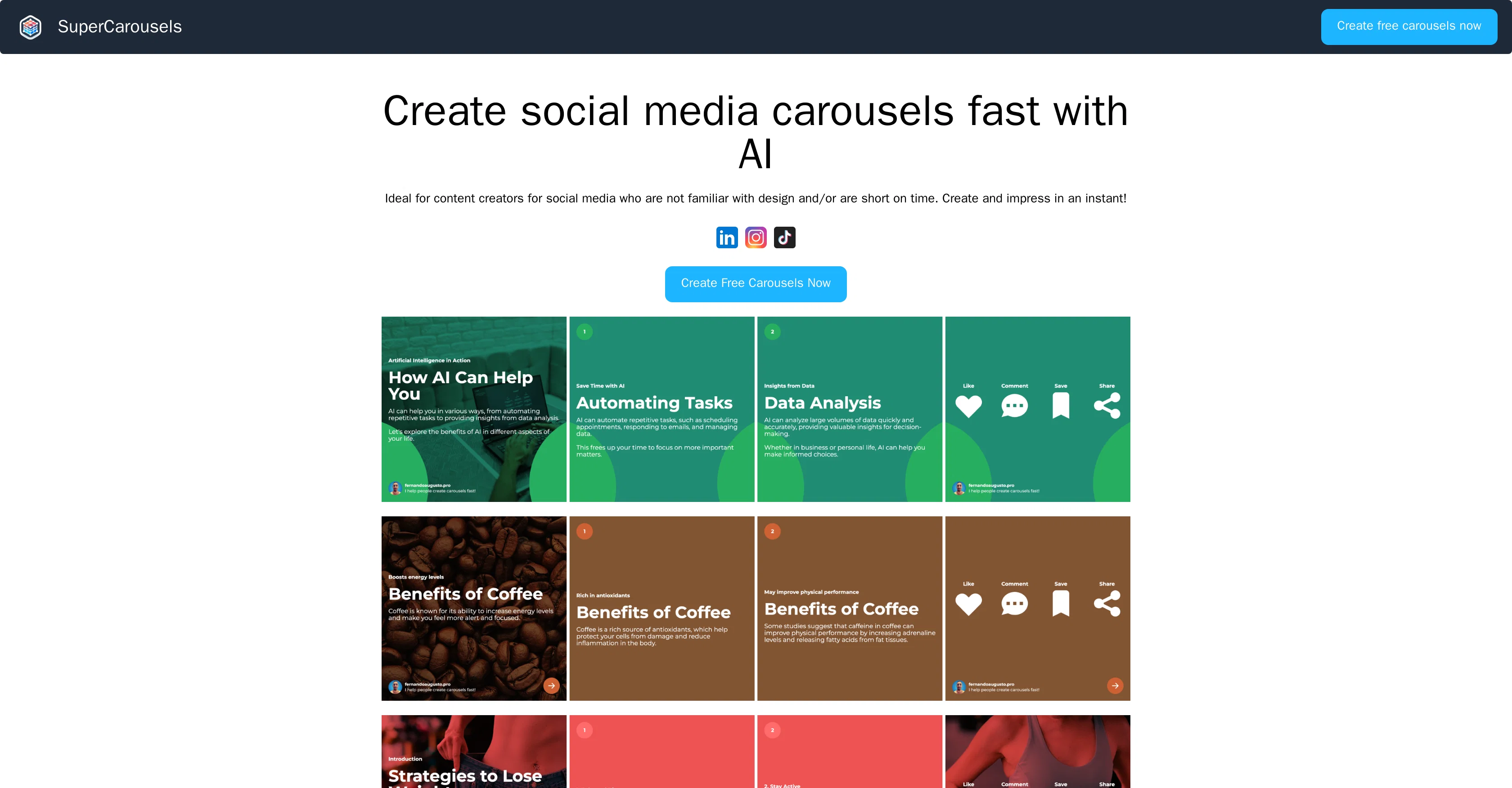 SuperCarousels website