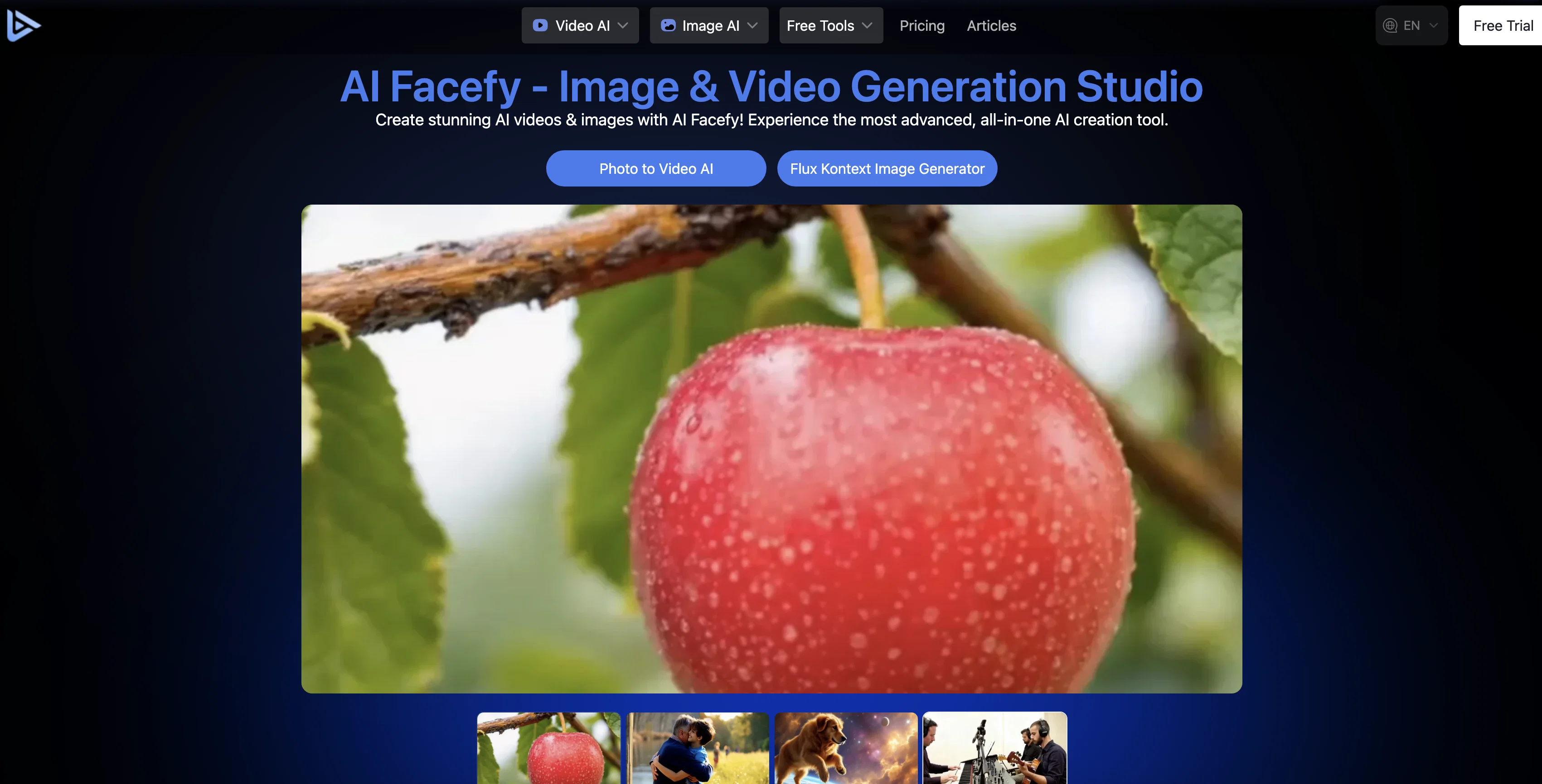 AI Facefy | AI Kissing Video Generator website