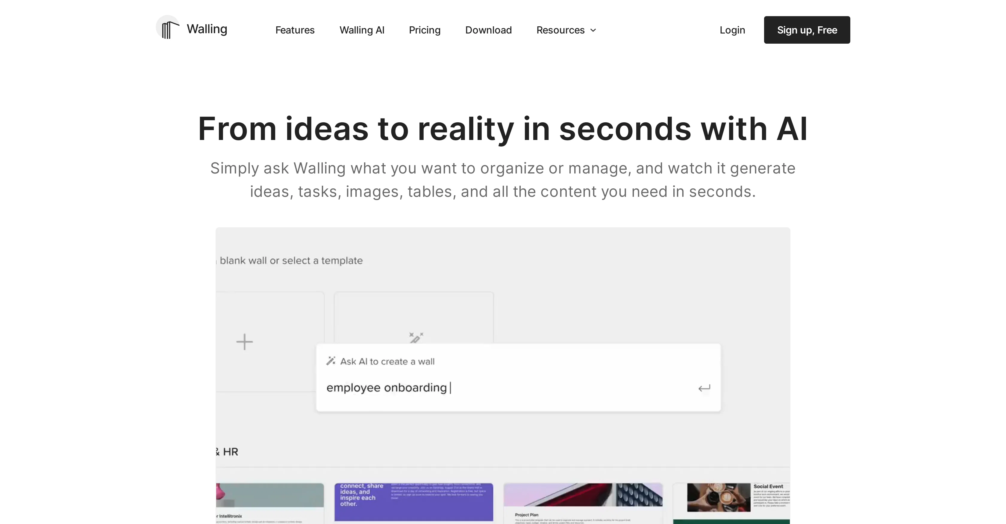Walling AI website