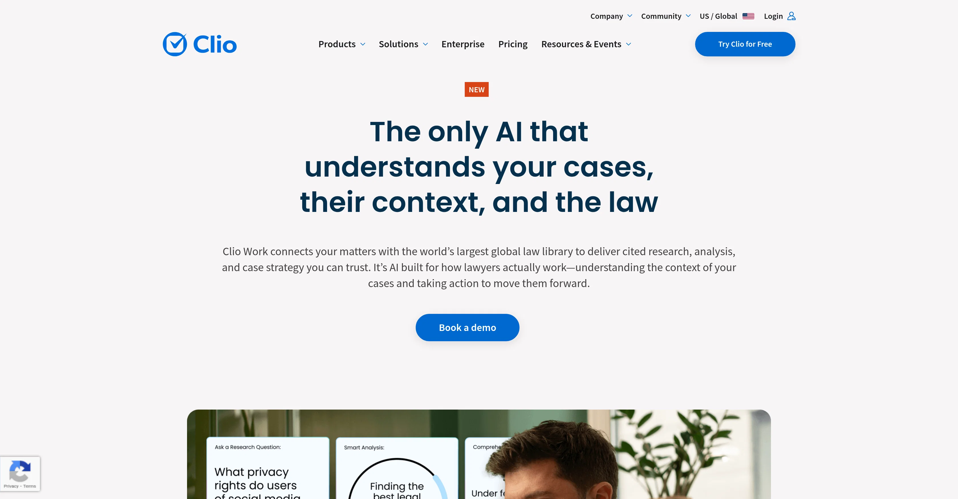 Clio Work AI website