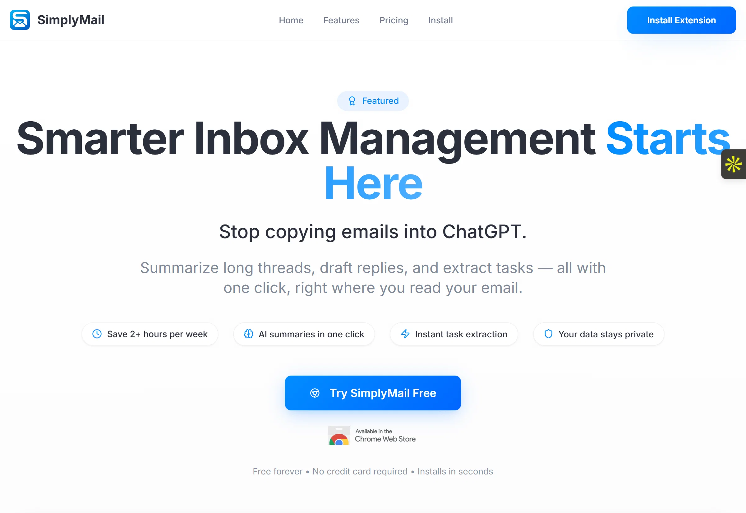 SimplyMail website