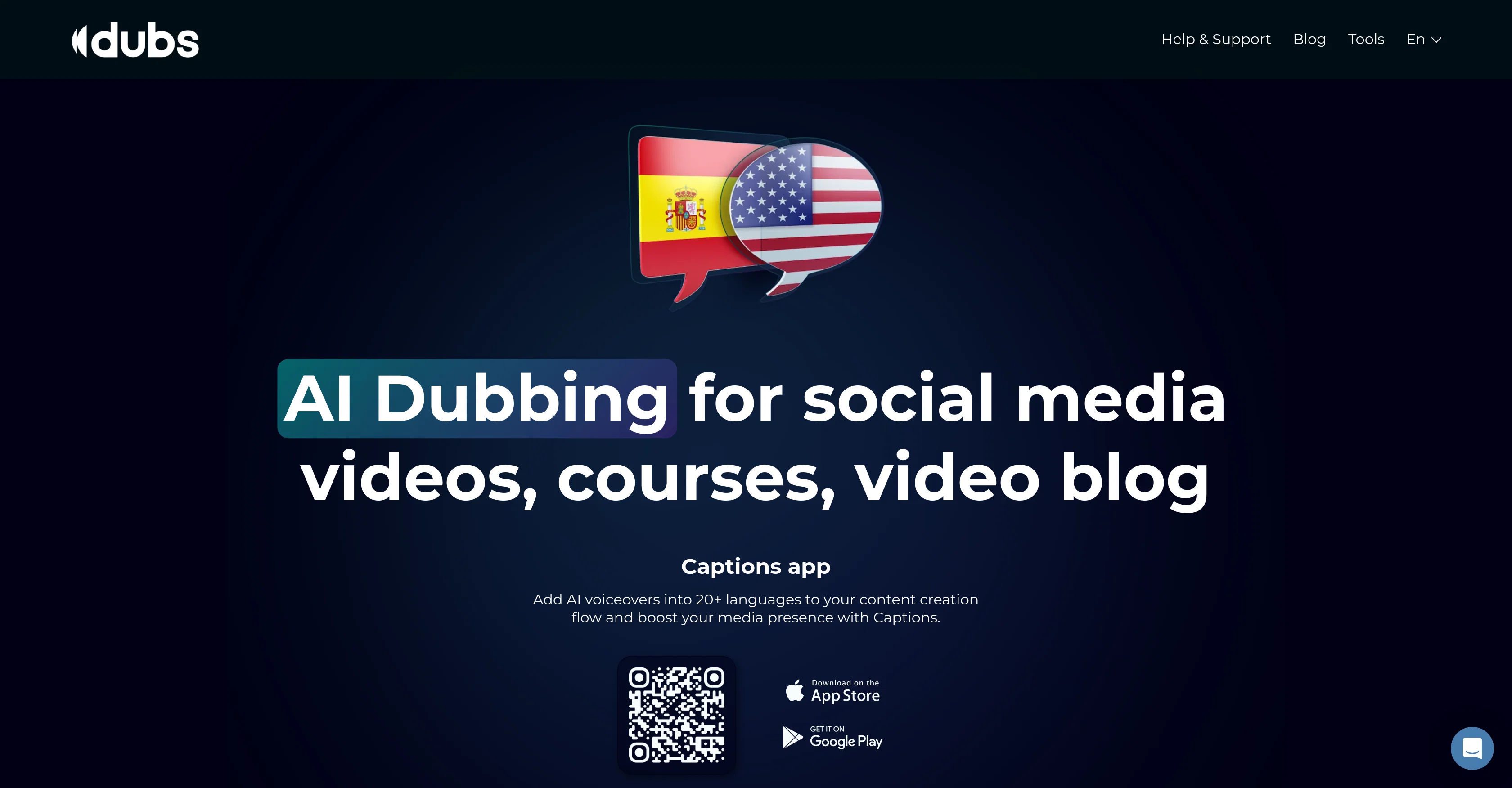 AI Dubbing by Captions website