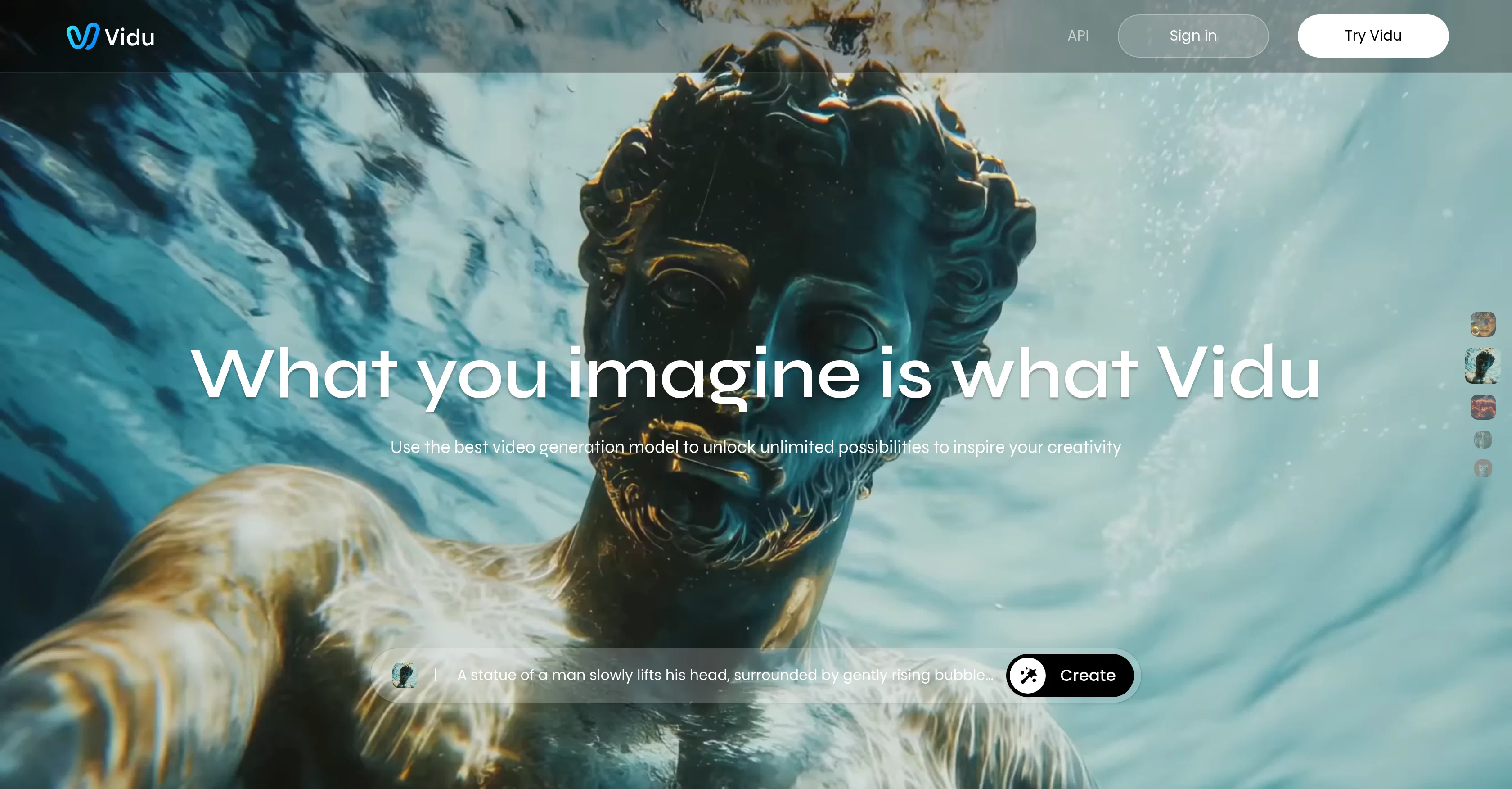 Vidu AI Video Generator website