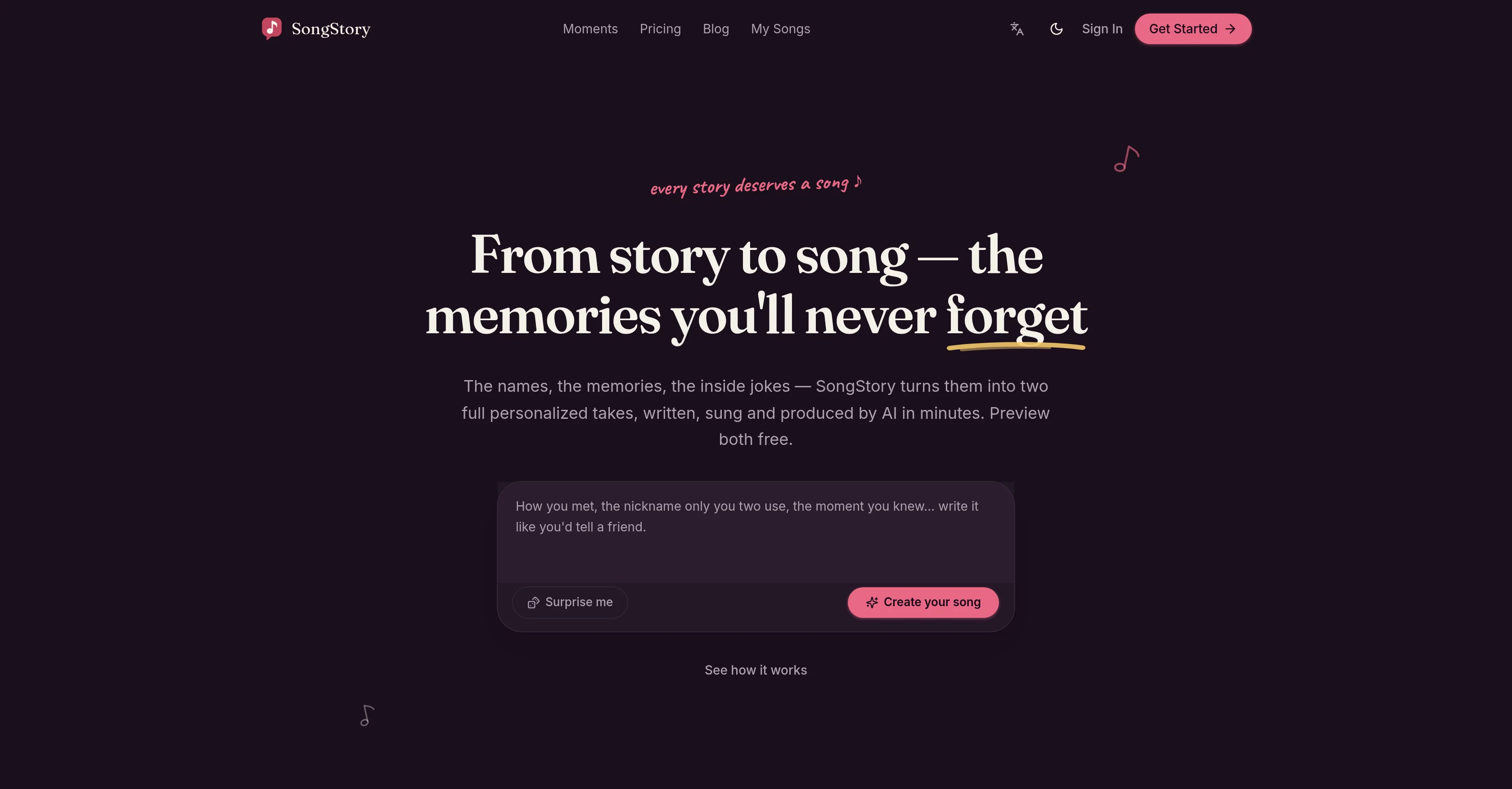 SongStory website