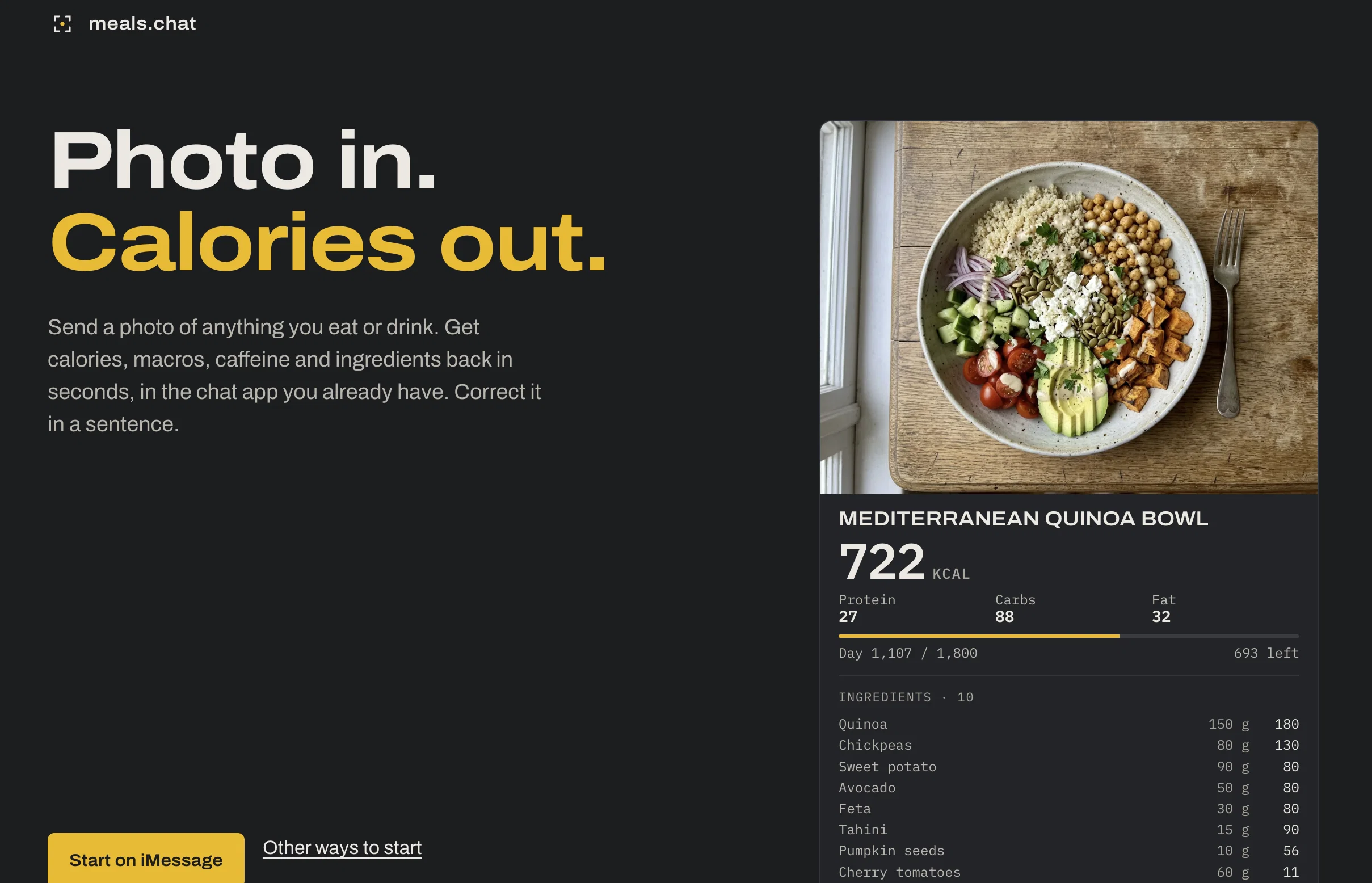 Meals.chat website