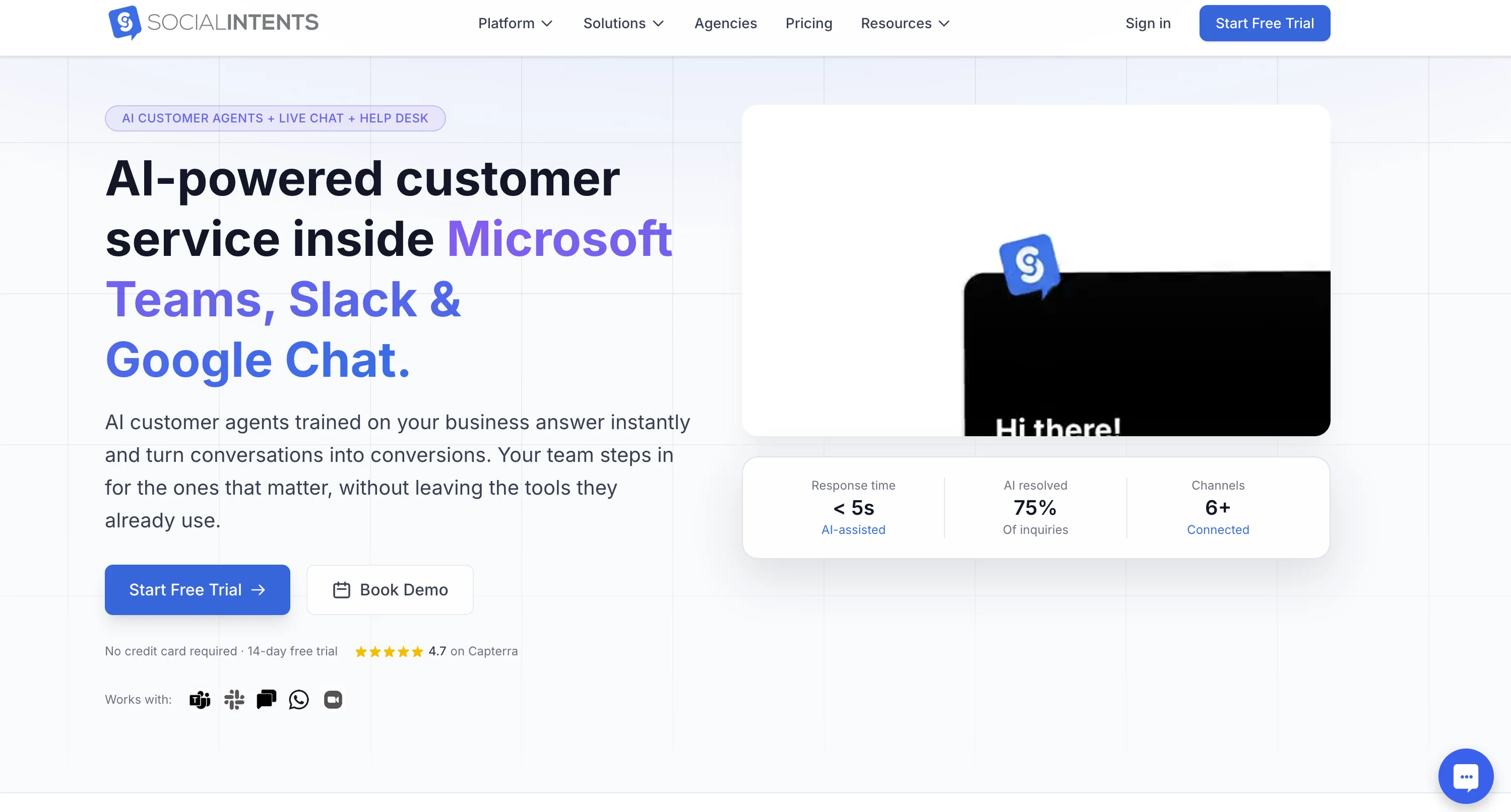 Social Intents website
