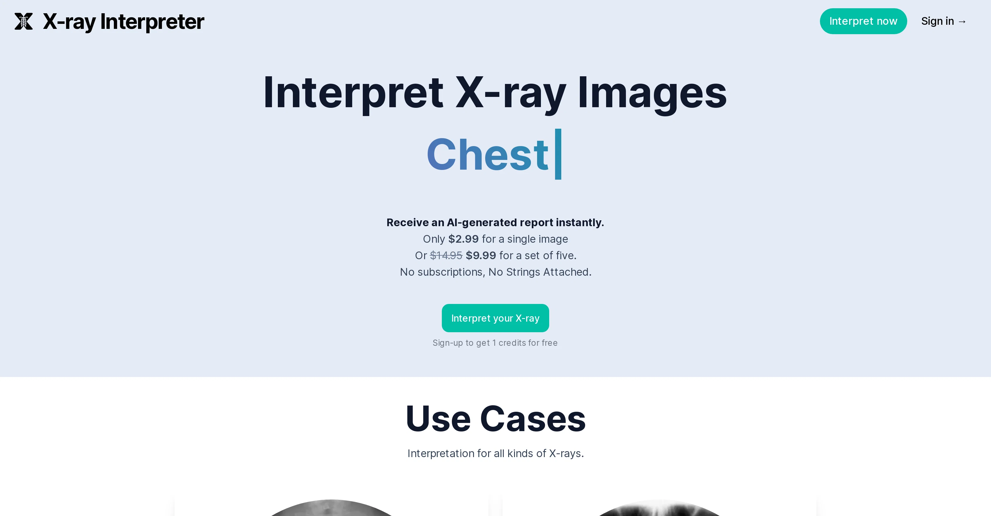 X-ray Interpreter website