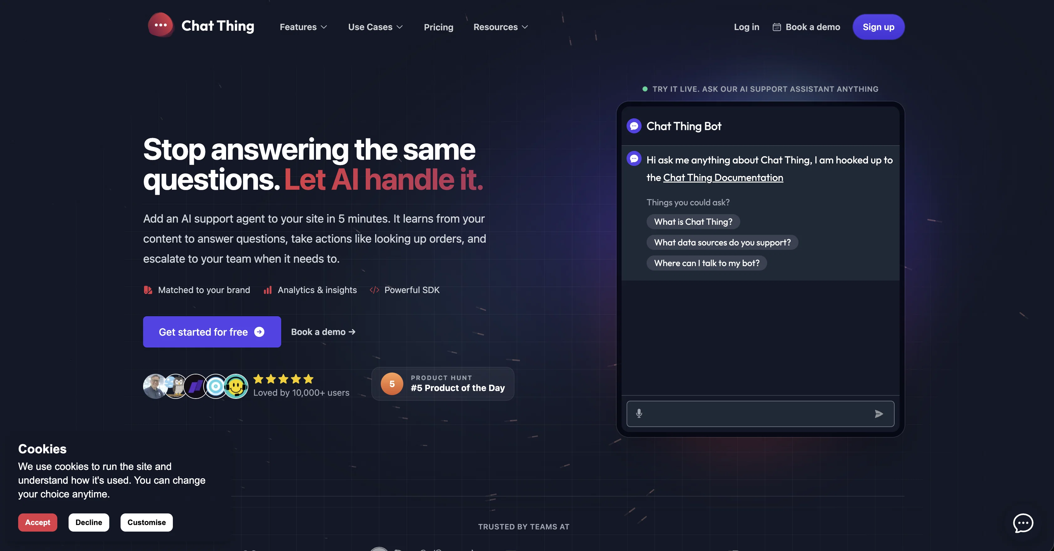 Chat Thing website