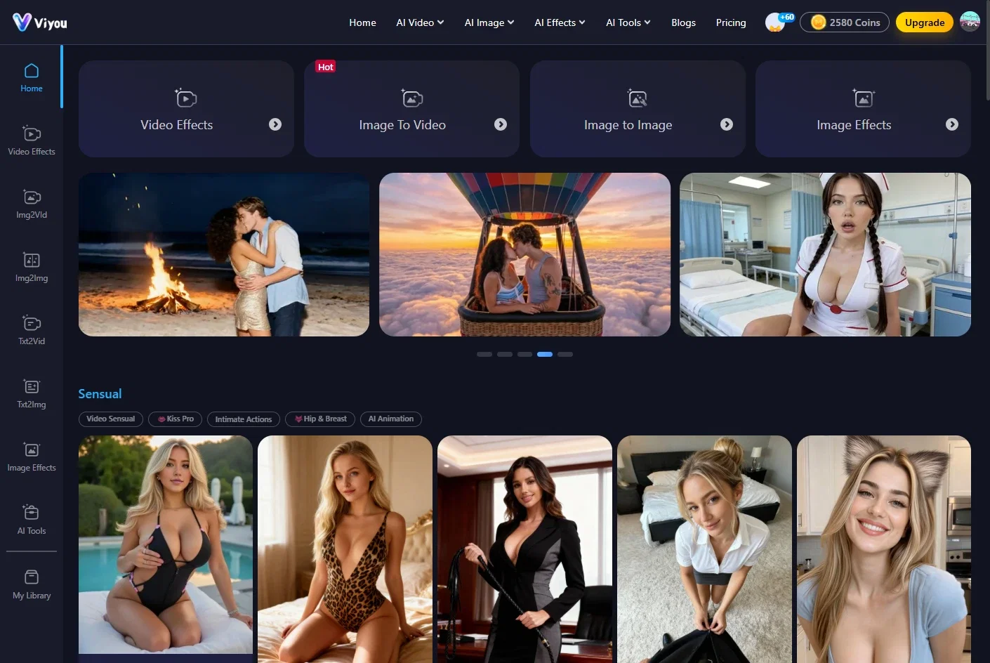 Viyou AI Image Generator website