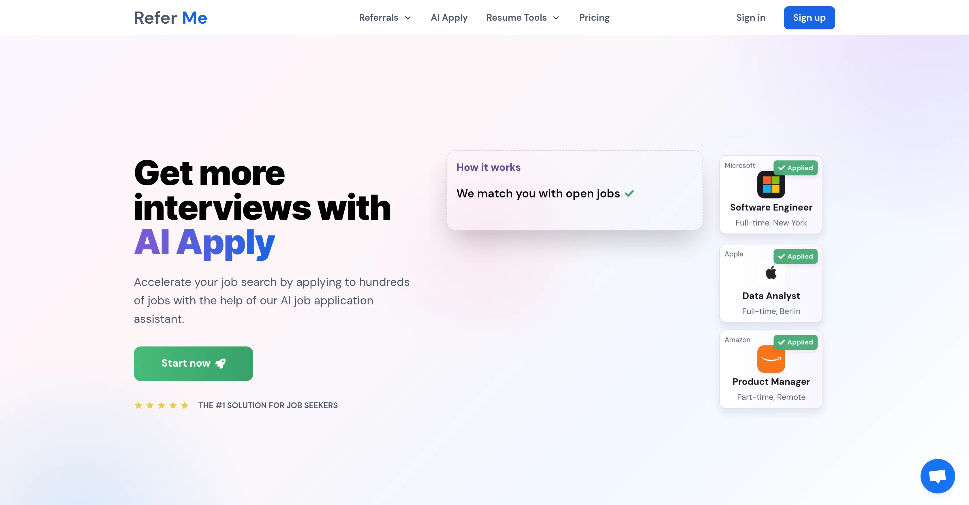 AI Apply by Refer.me website