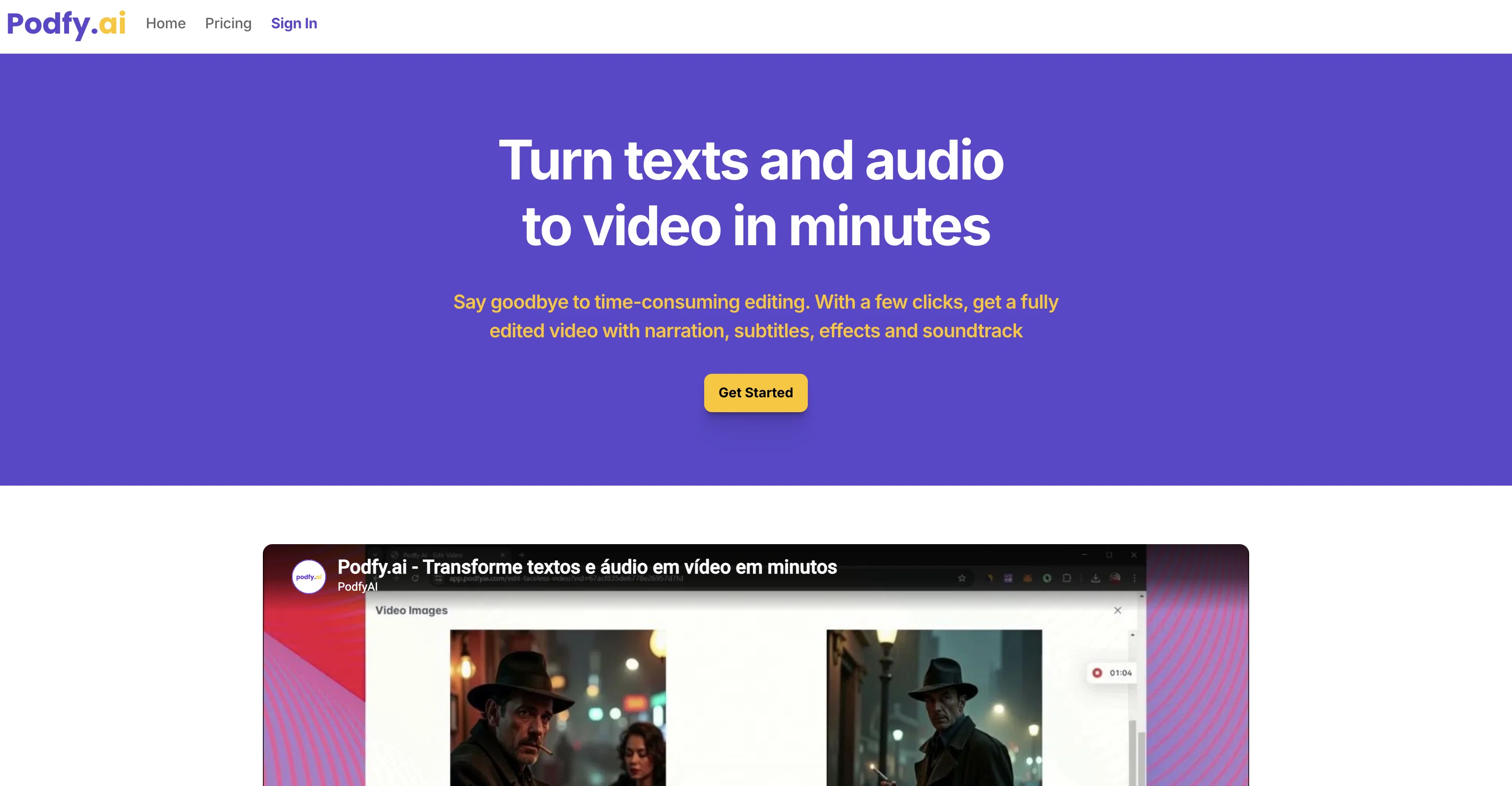 Podfy AI website