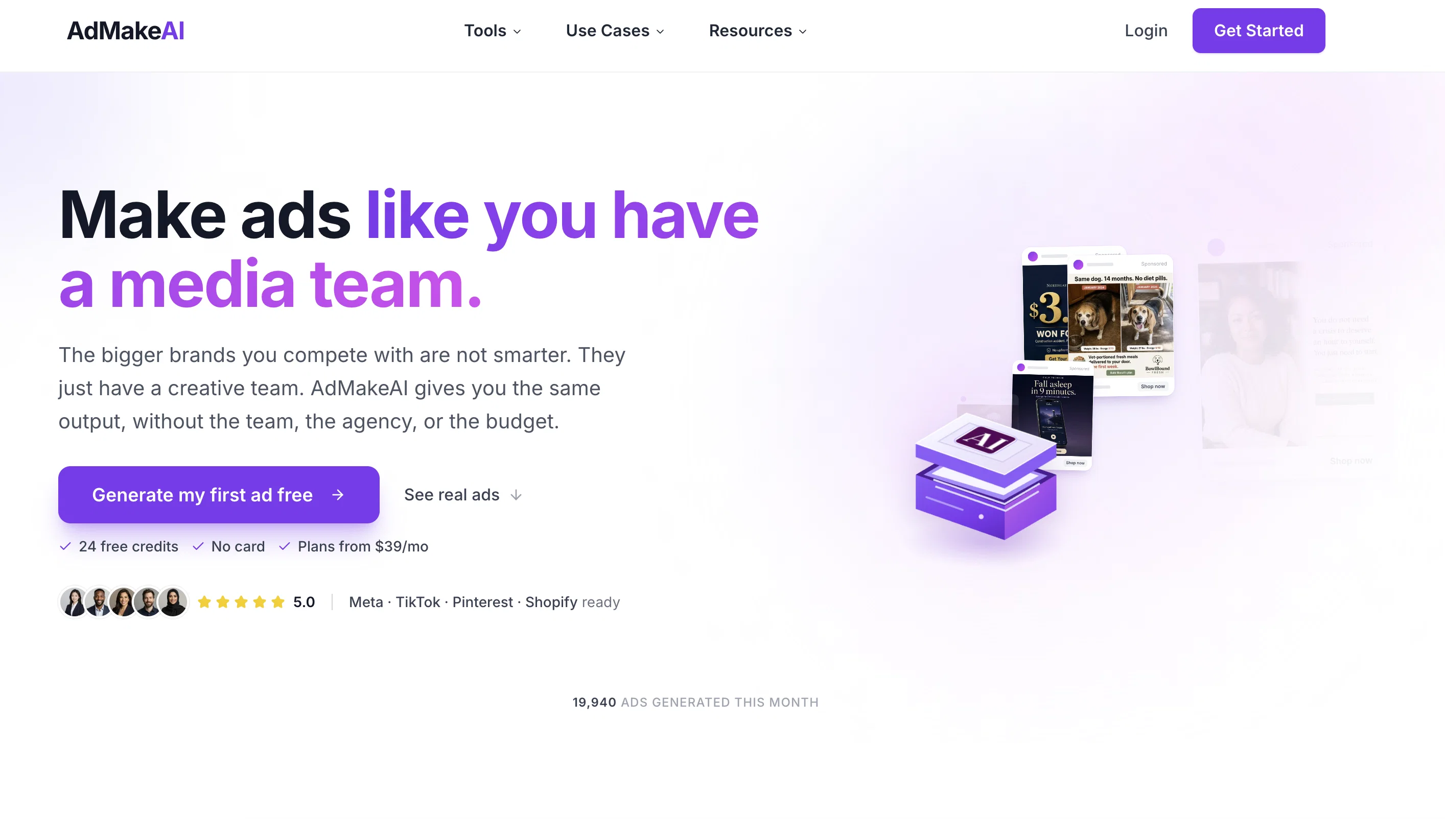 AdMake AI website