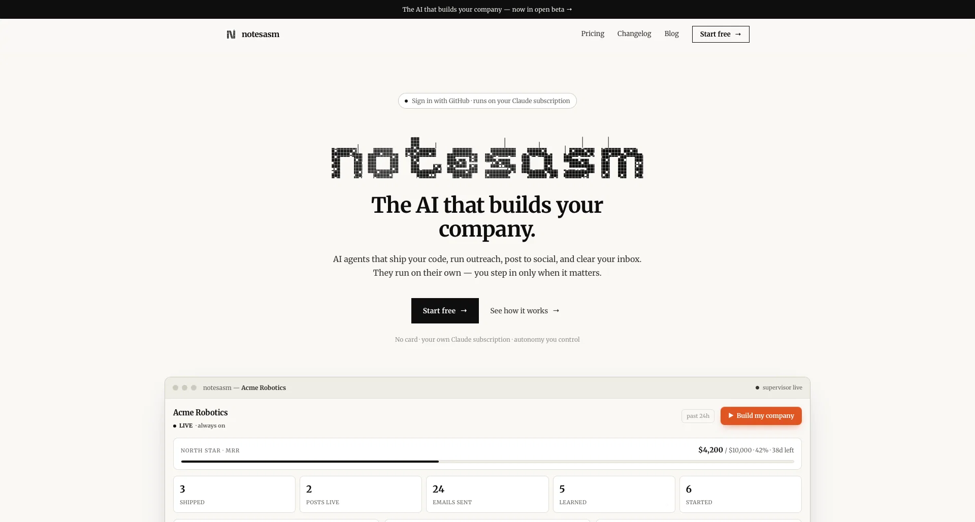 notes.asm website