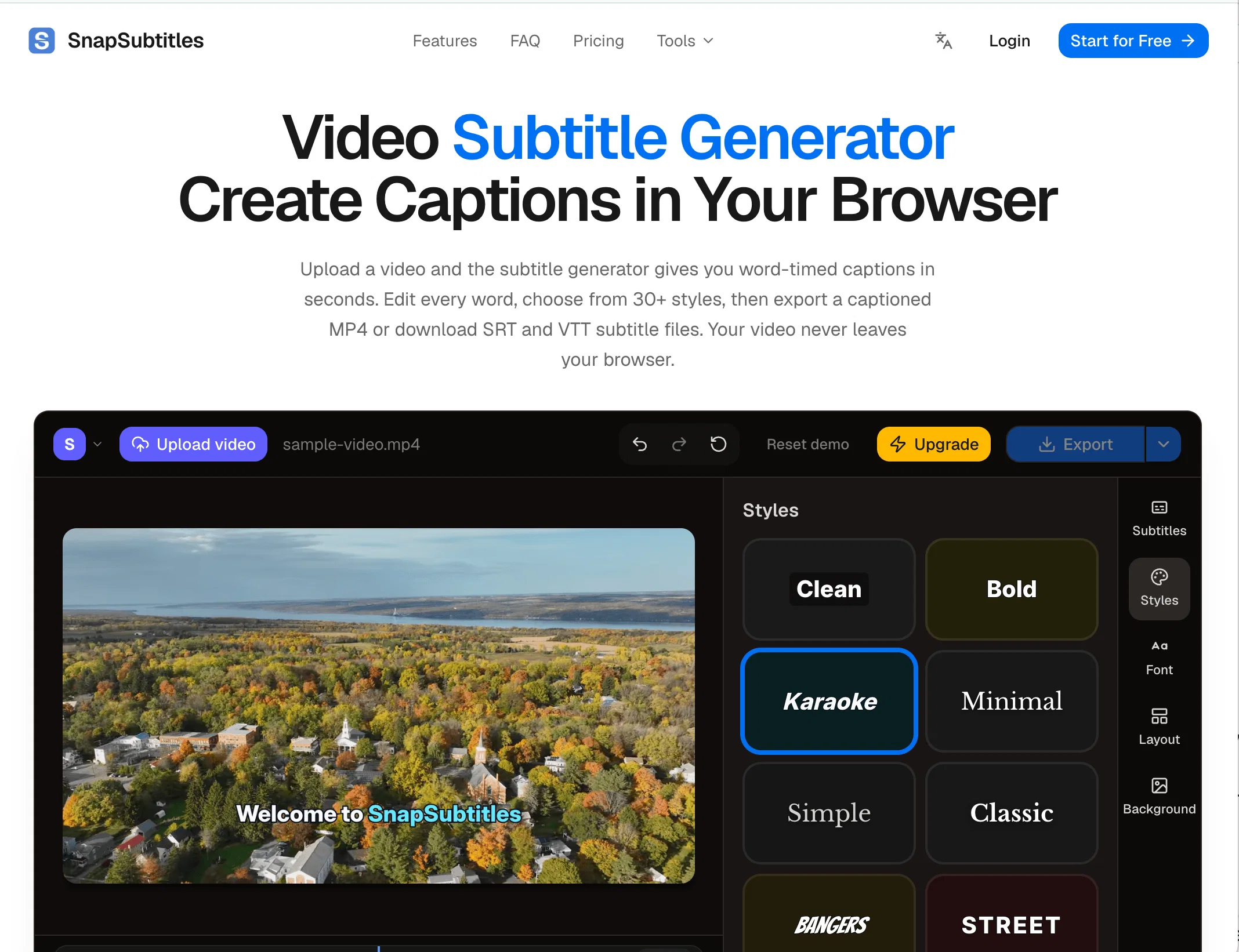 SnapSubtitles website