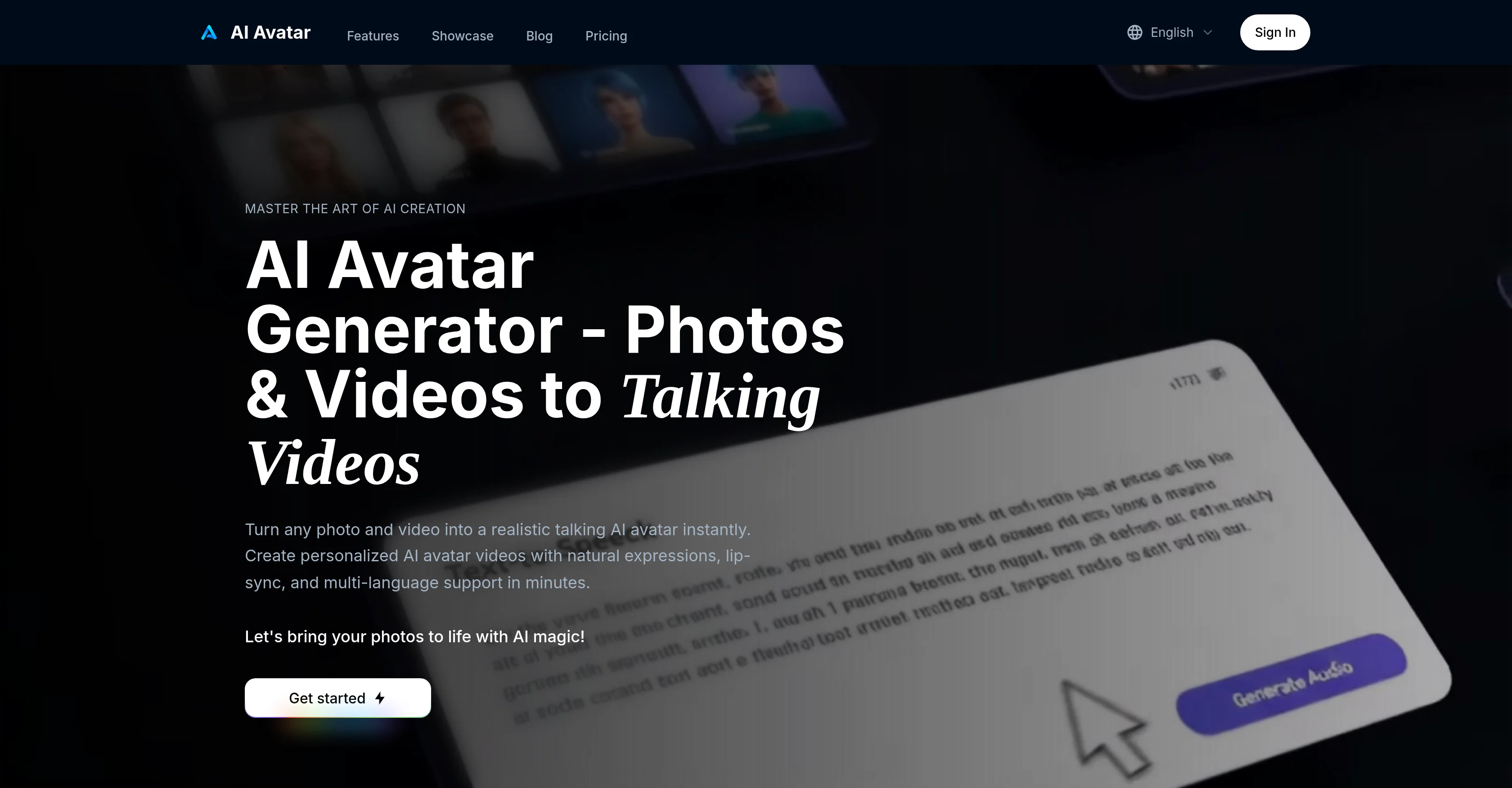AI Avatar Art website