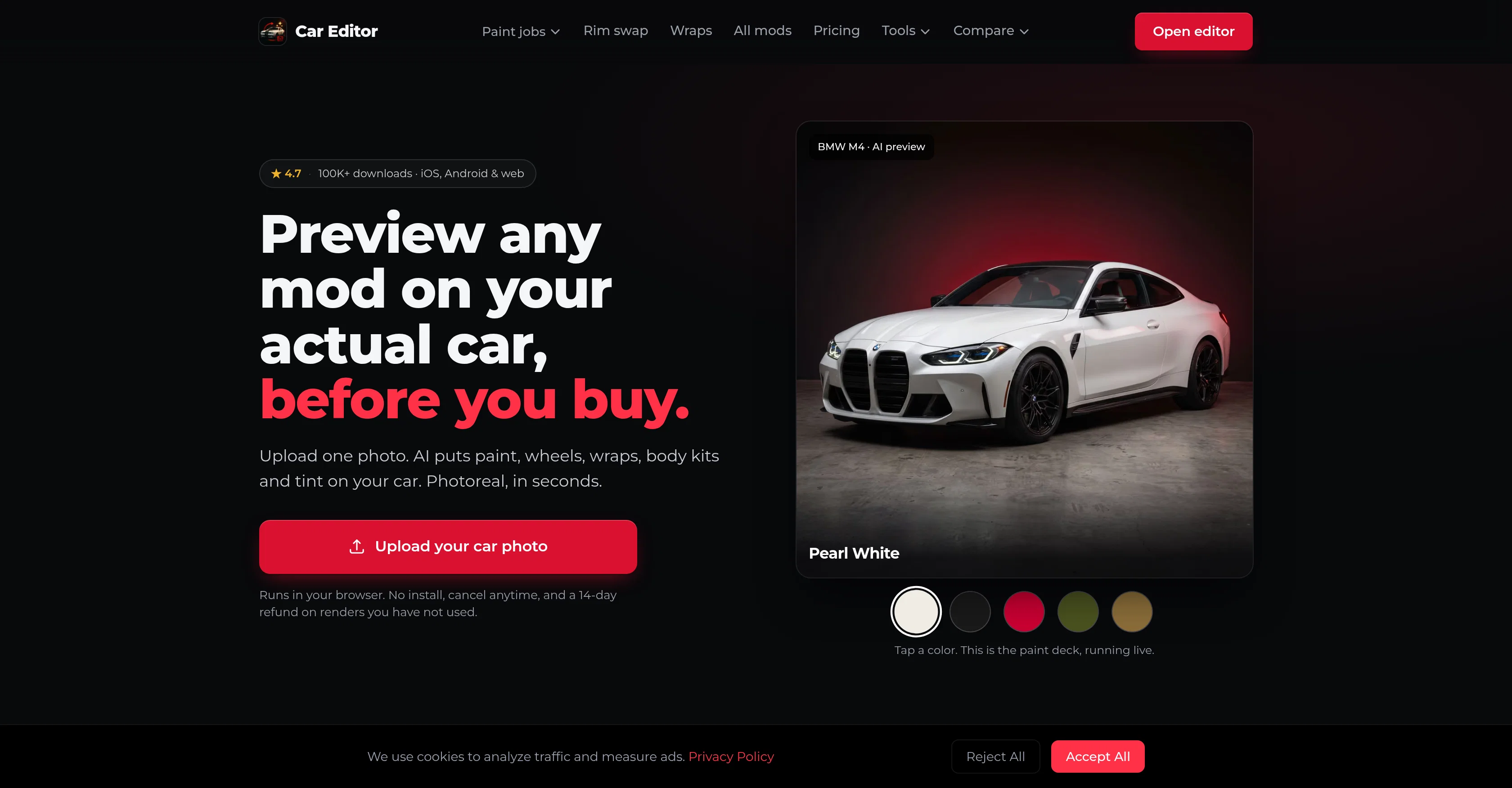 Car Editor website