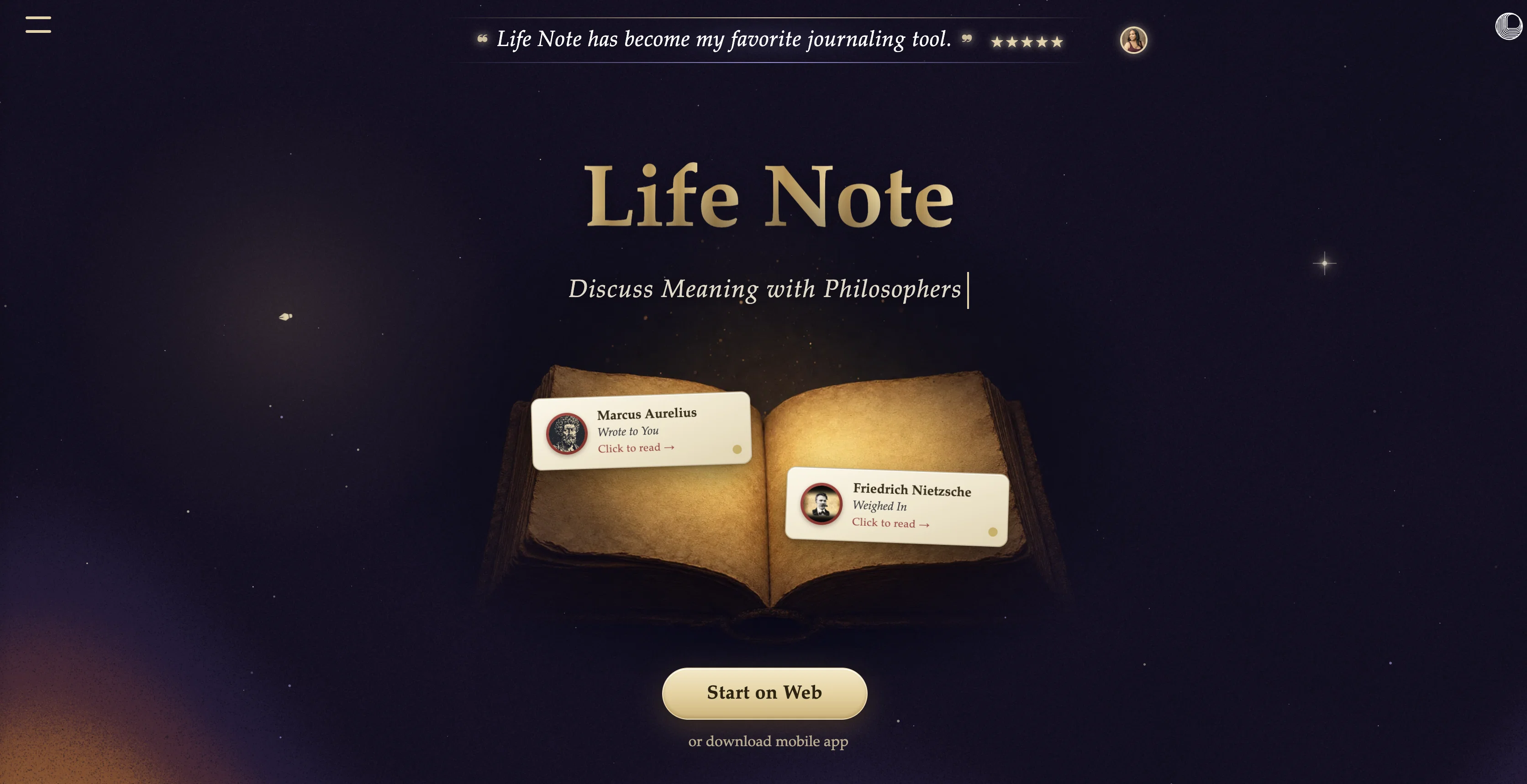 Life Note website