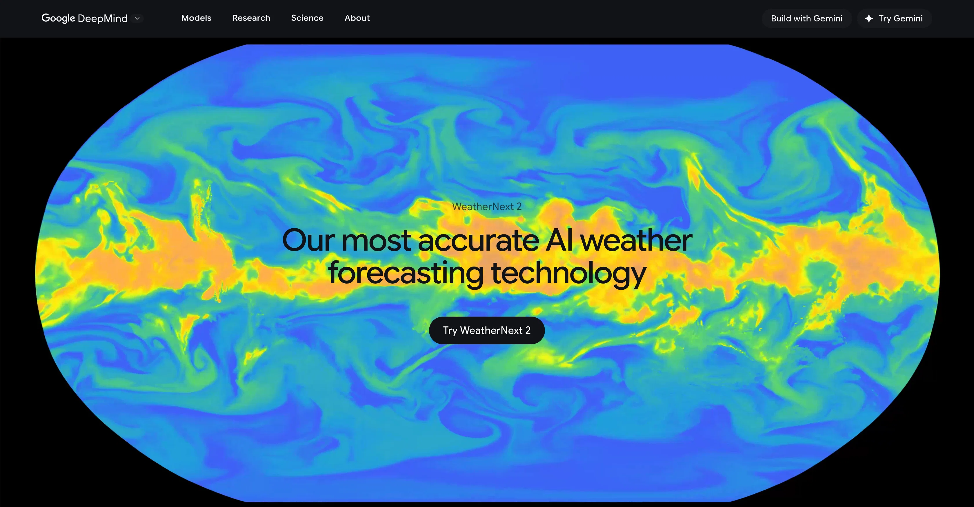 WeatherNext website