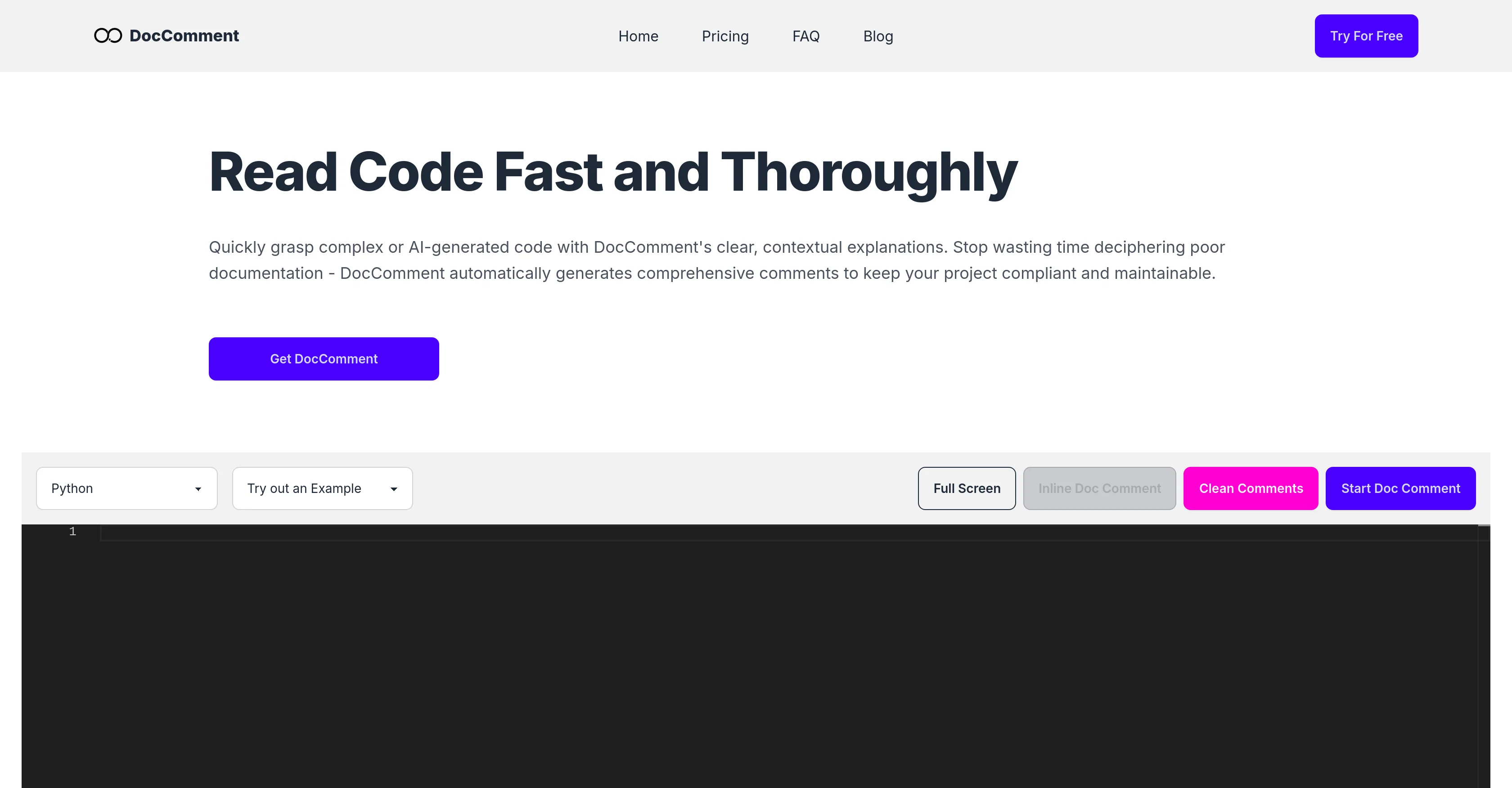 DocComment website