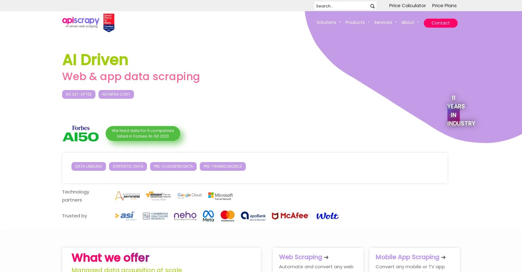 APIscrapy website