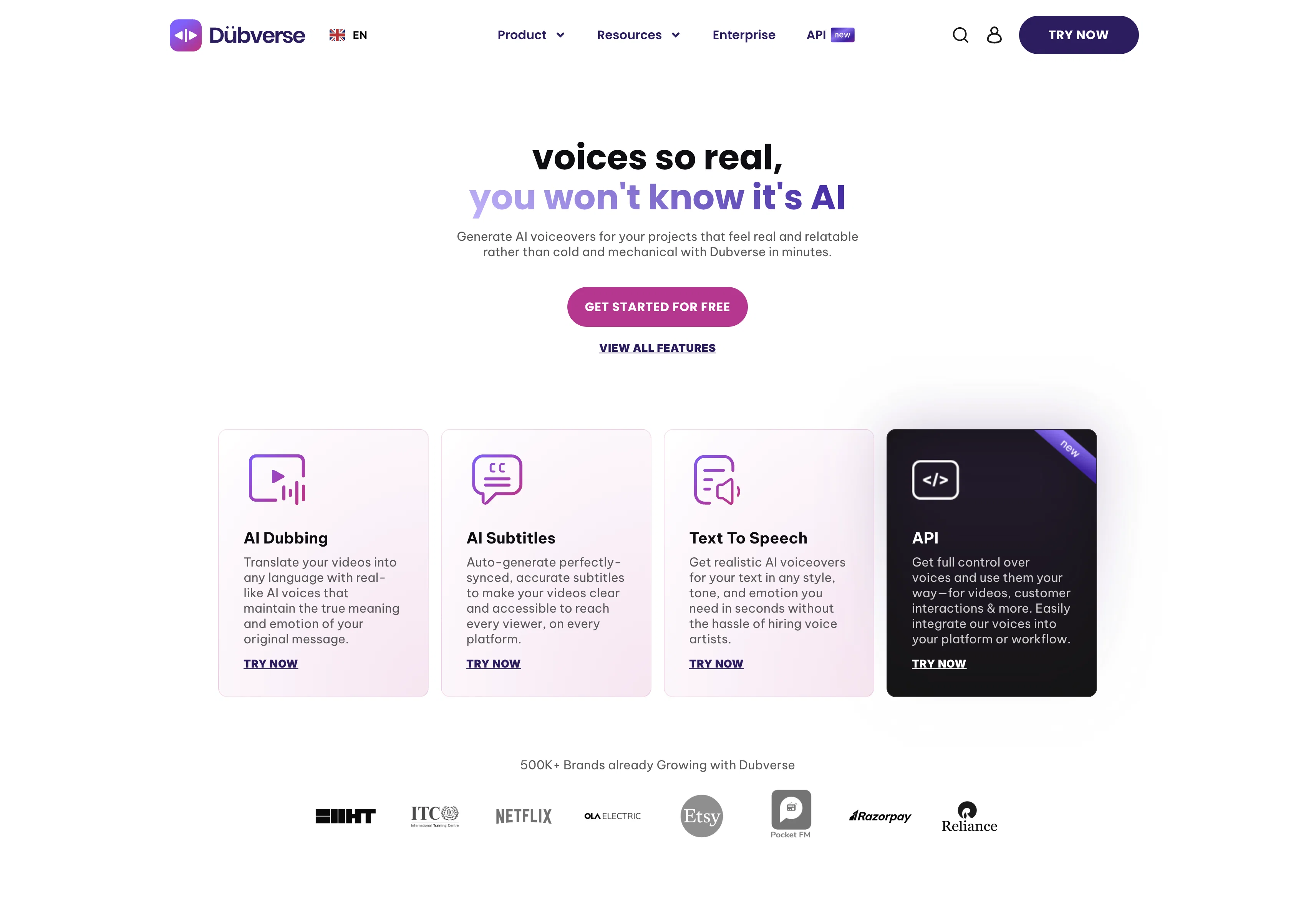 Dubverse.ai website