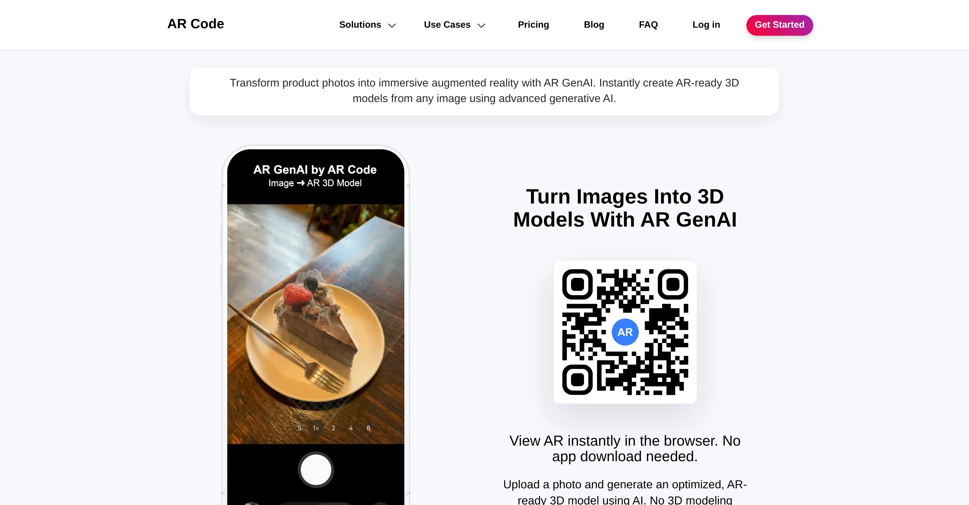 AR GenAI website