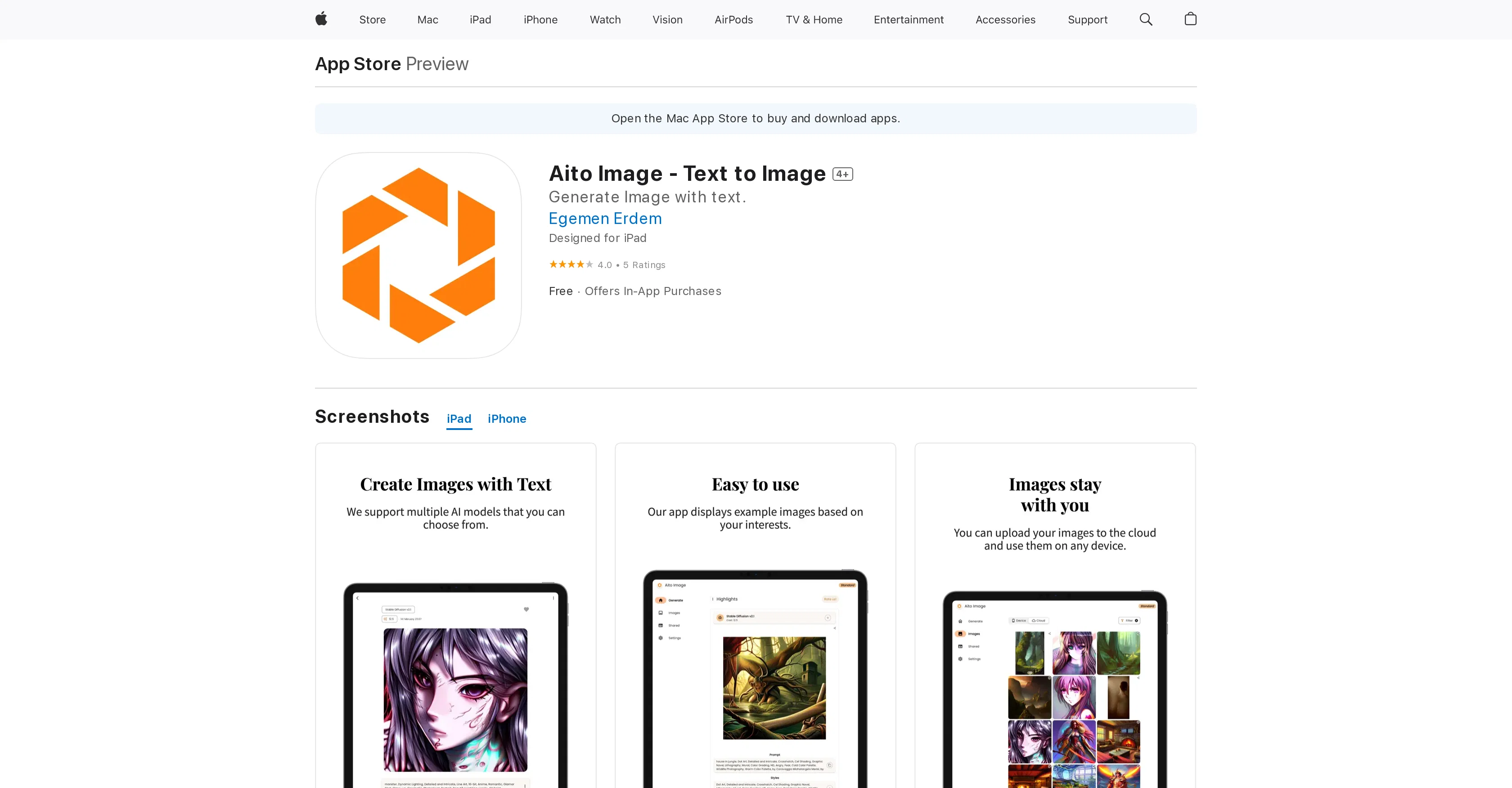 Aito Image - Text to Image website