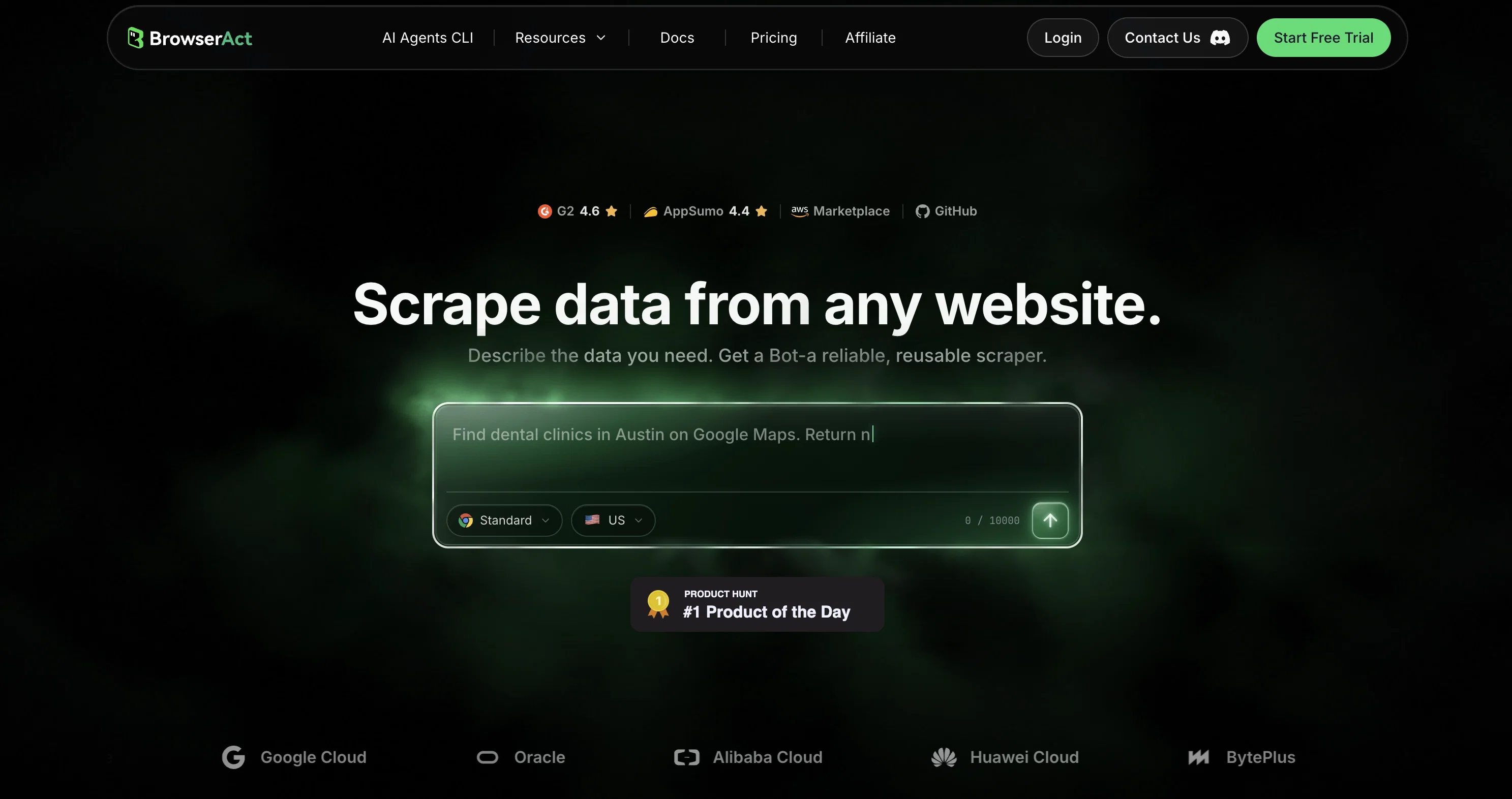 BrowserAct website