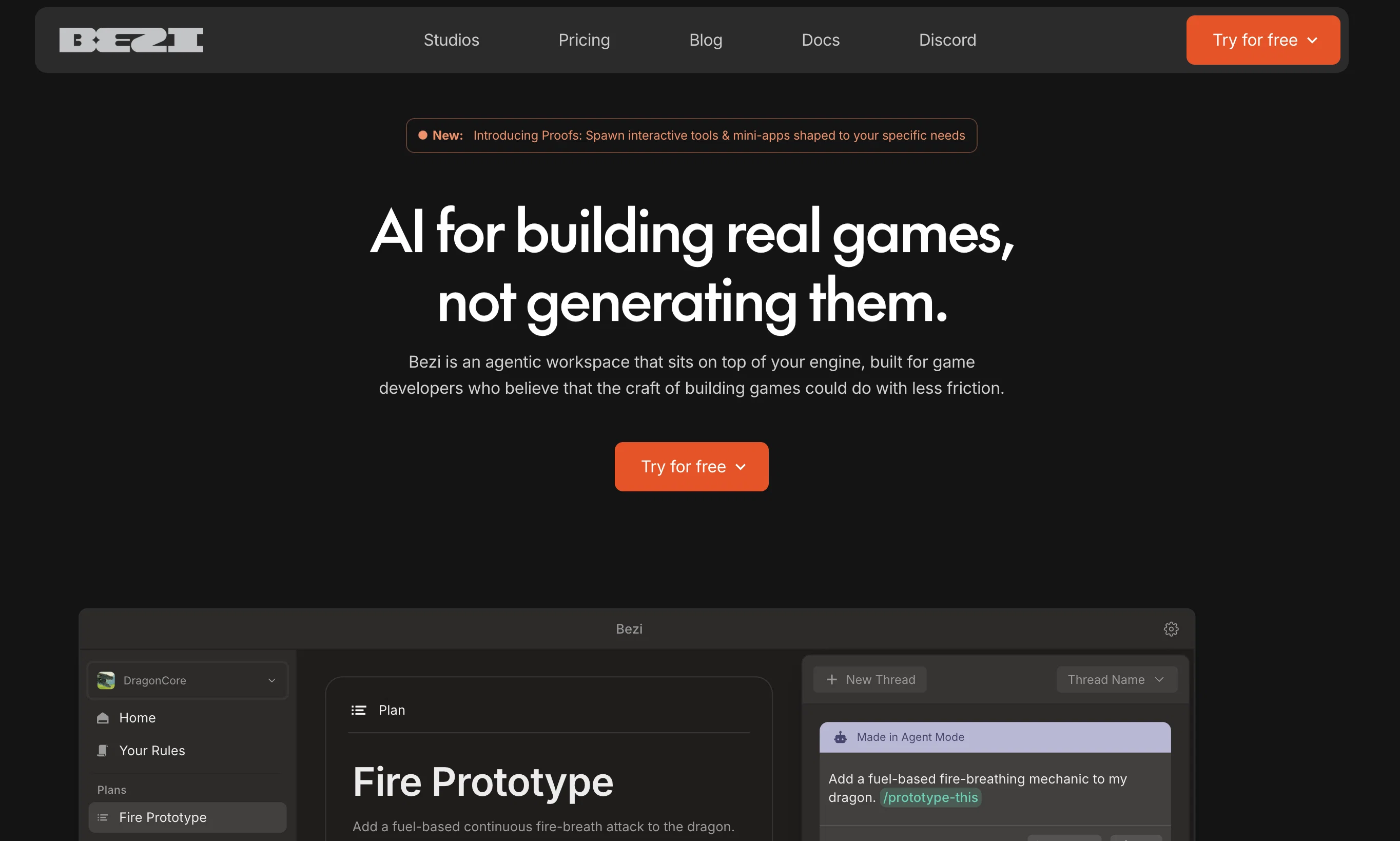 Bezi AI website