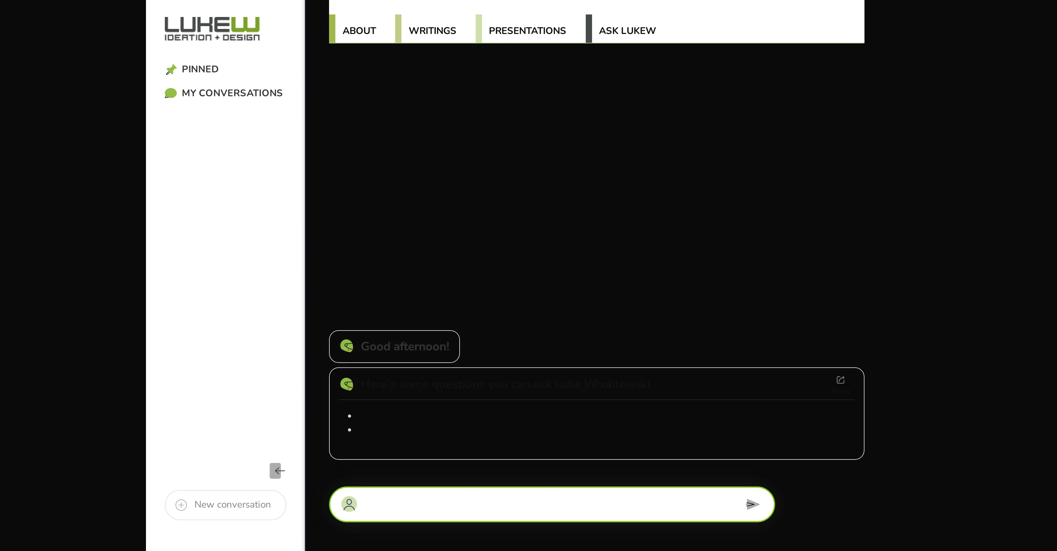 LukeW Chat website